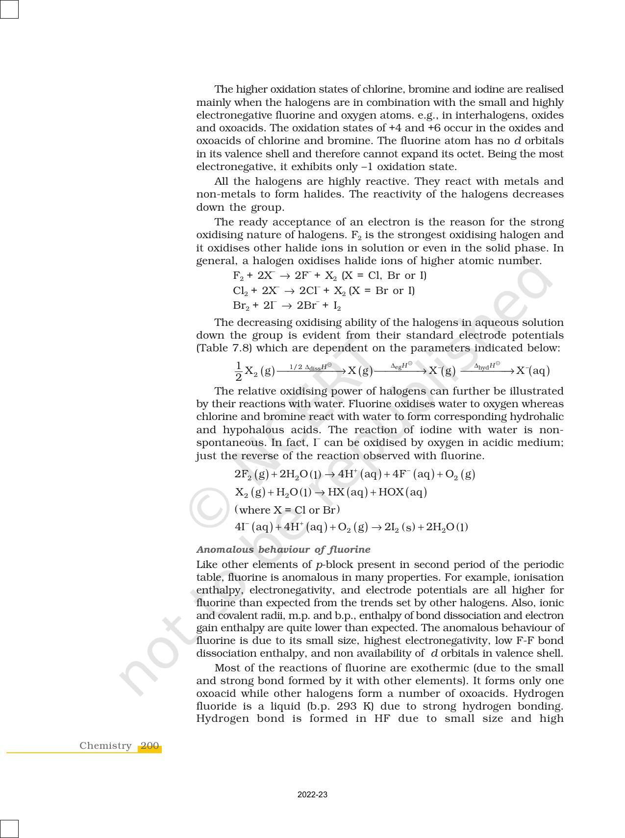 NCERT Book for Class 12 Chemistry Chapter 7 The p Block Elements - Page 31