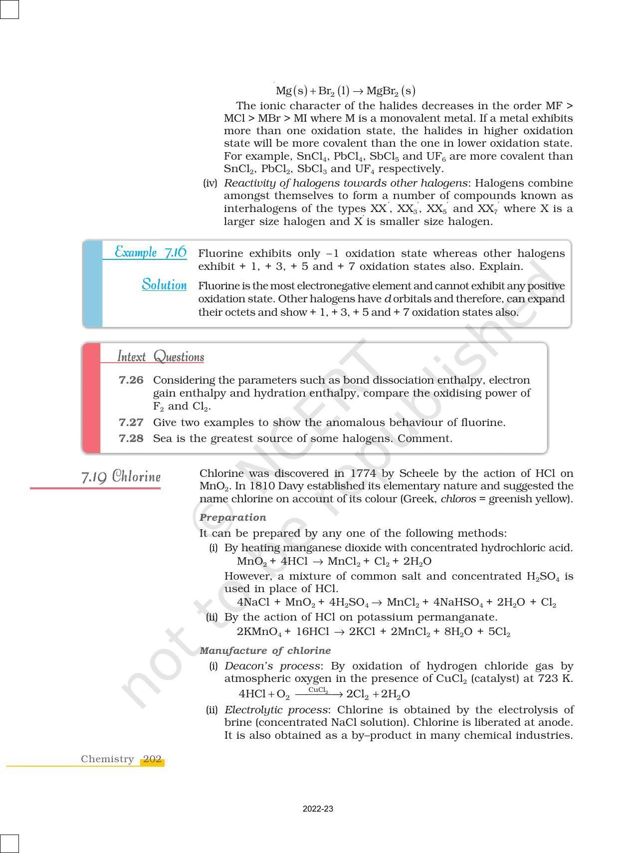 NCERT Book for Class 12 Chemistry Chapter 7 The p Block Elements - Page 33