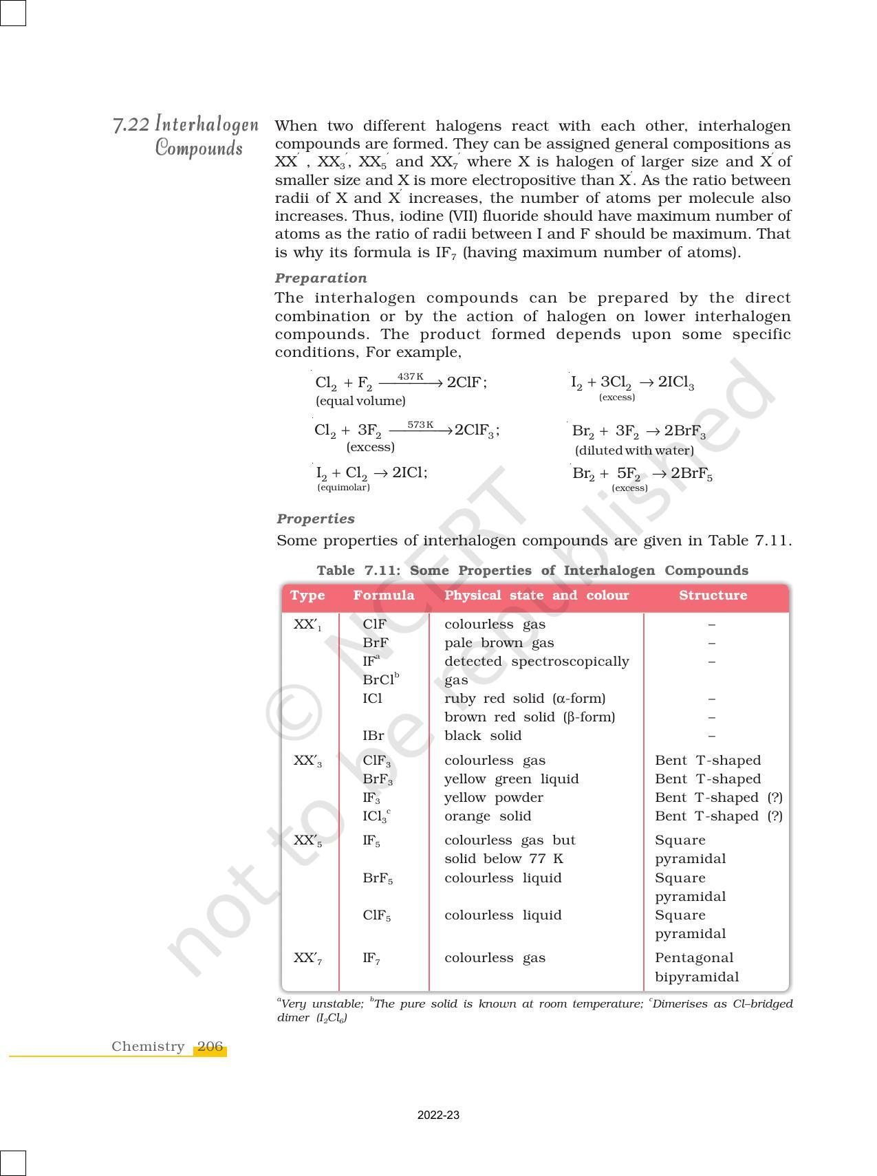 NCERT Book for Class 12 Chemistry Chapter 7 The p Block Elements - Page 37