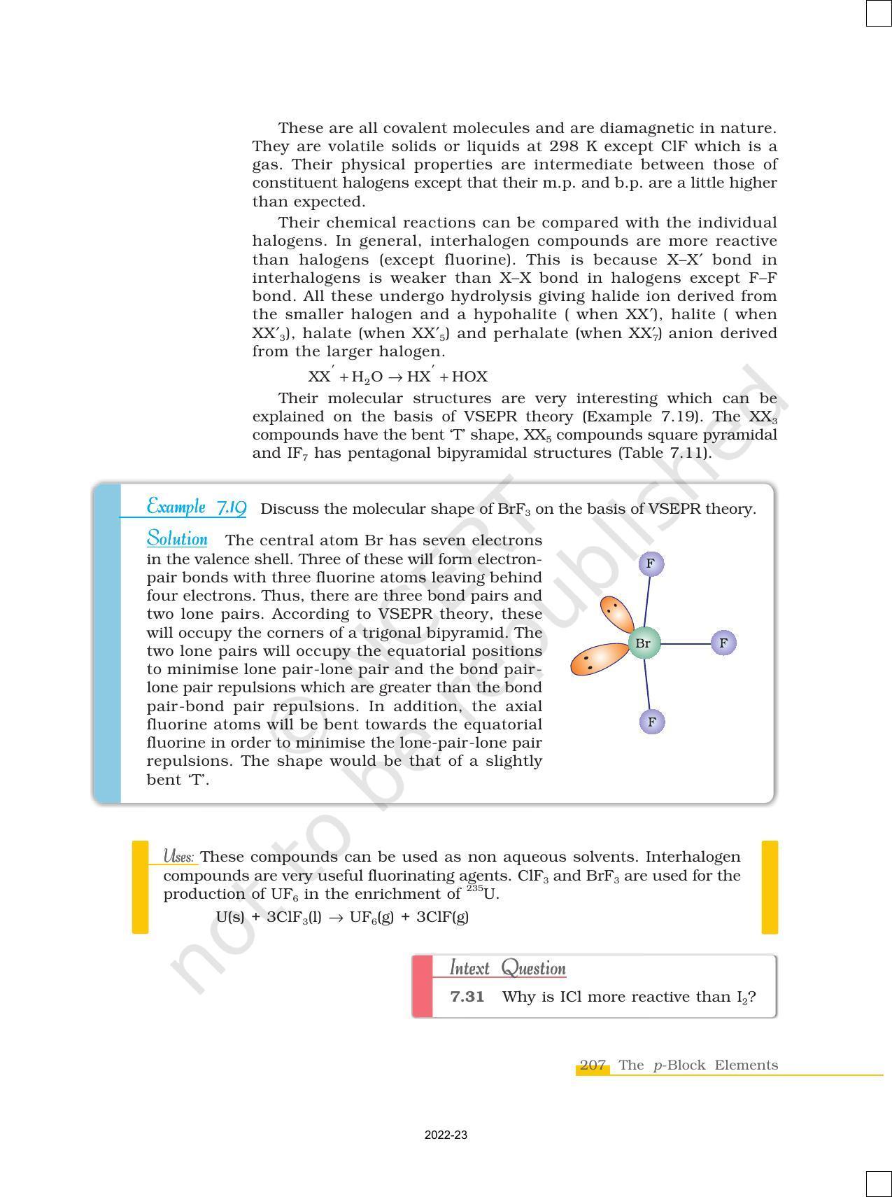 NCERT Book for Class 12 Chemistry Chapter 7 The p Block Elements - Page 38