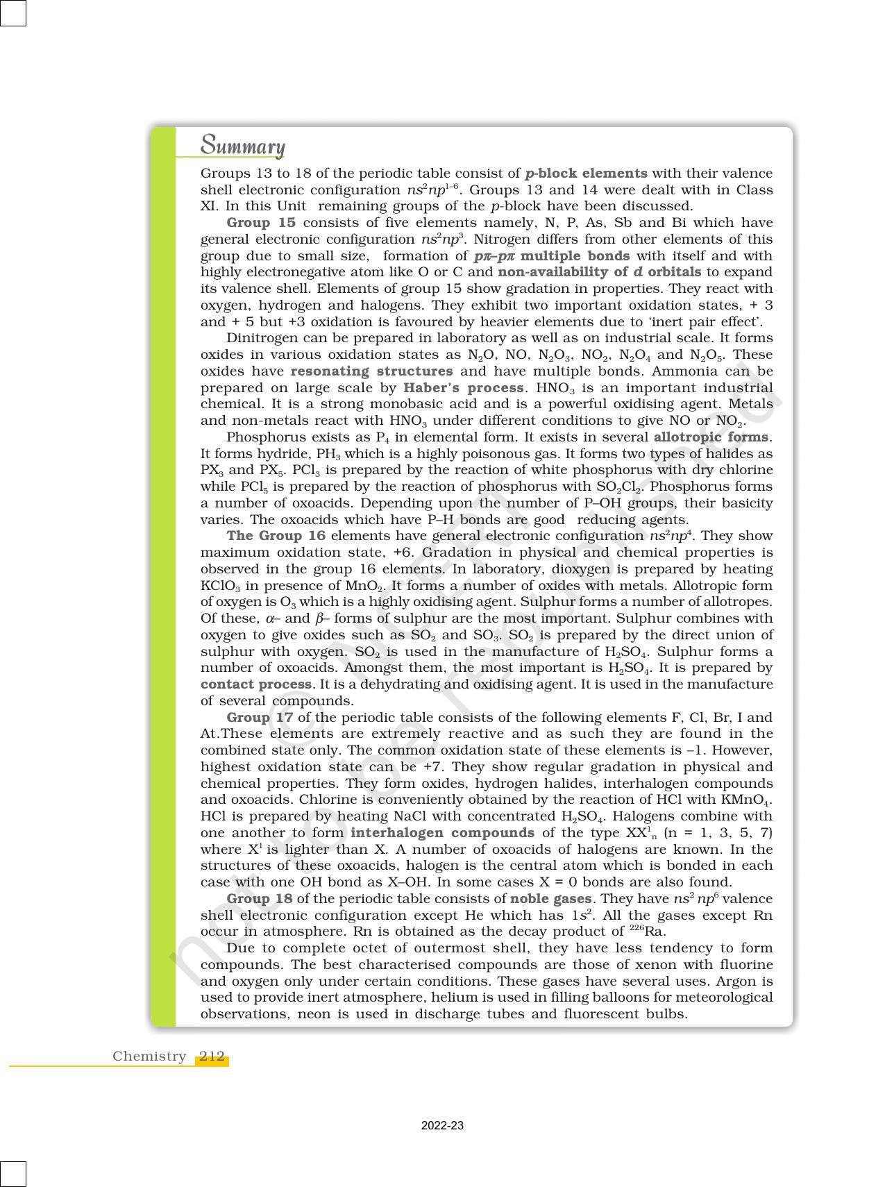 NCERT Book for Class 12 Chemistry Chapter 7 The p Block Elements - Page 43