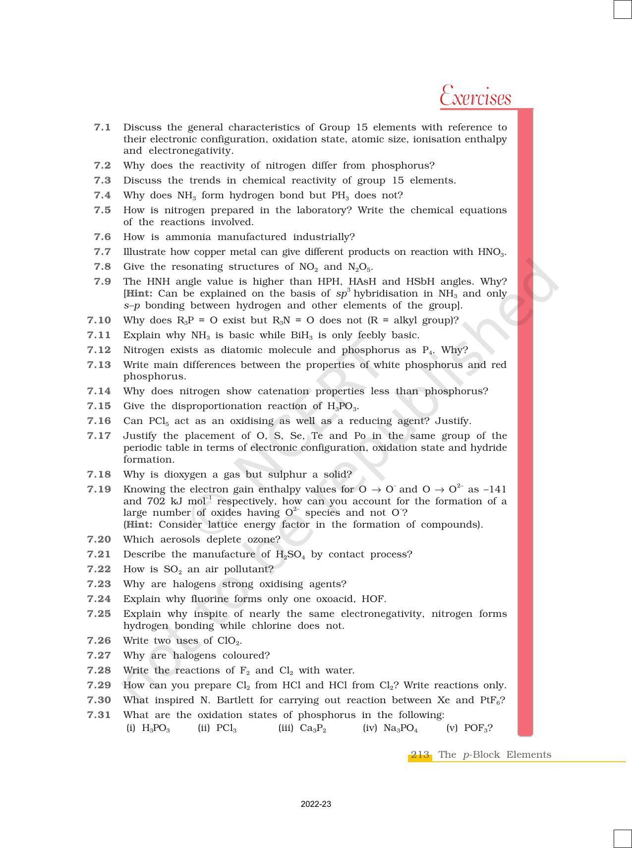 NCERT Book for Class 12 Chemistry Chapter 7 The p Block Elements - Page 44
