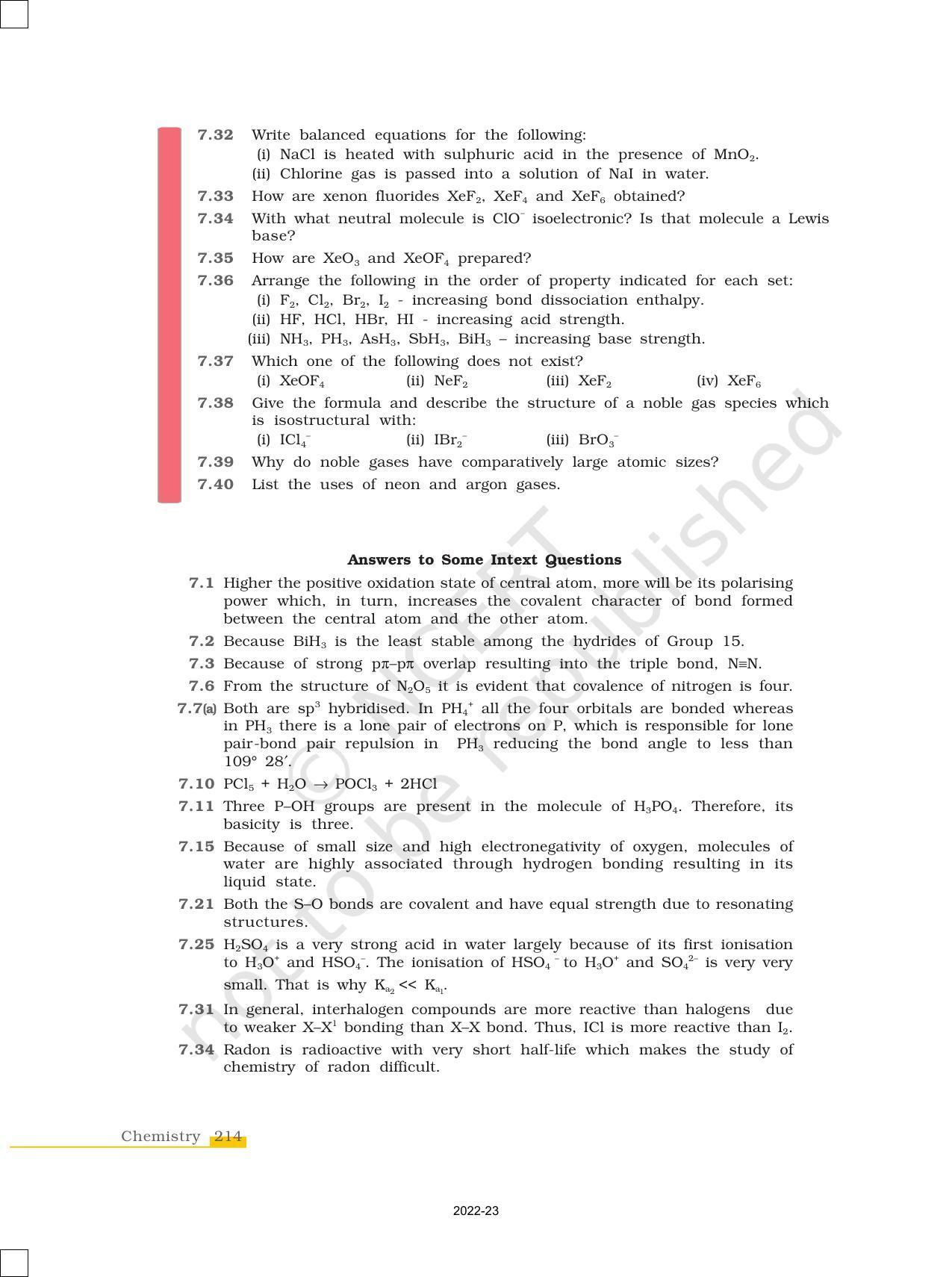 NCERT Book for Class 12 Chemistry Chapter 7 The p Block Elements - Page 45