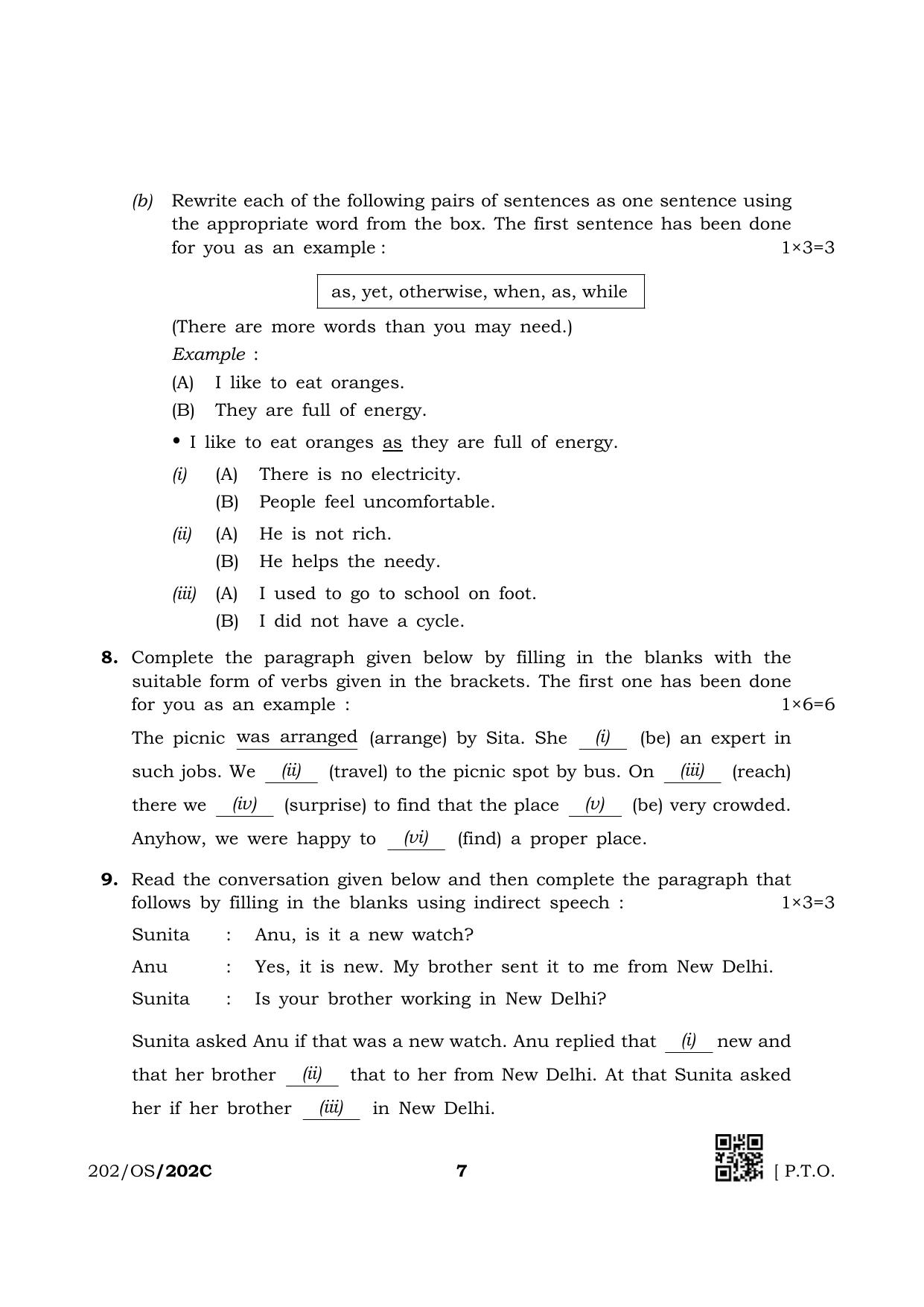 NIOS October 2019 Class 10 English (SET C) Question Paper - Page 7
