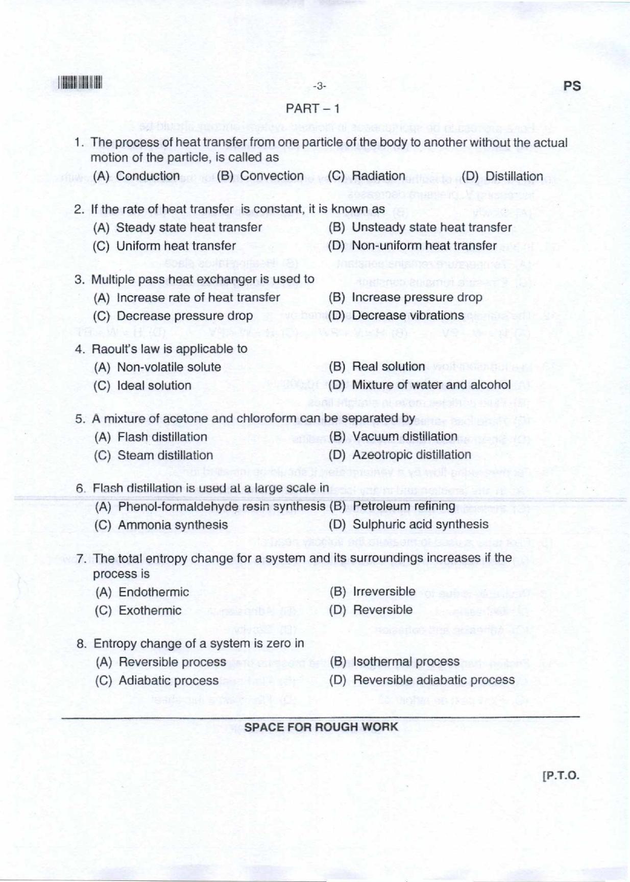 Karnataka PGCET 2018 Polymer Science and Technology Question Paper - Page 3