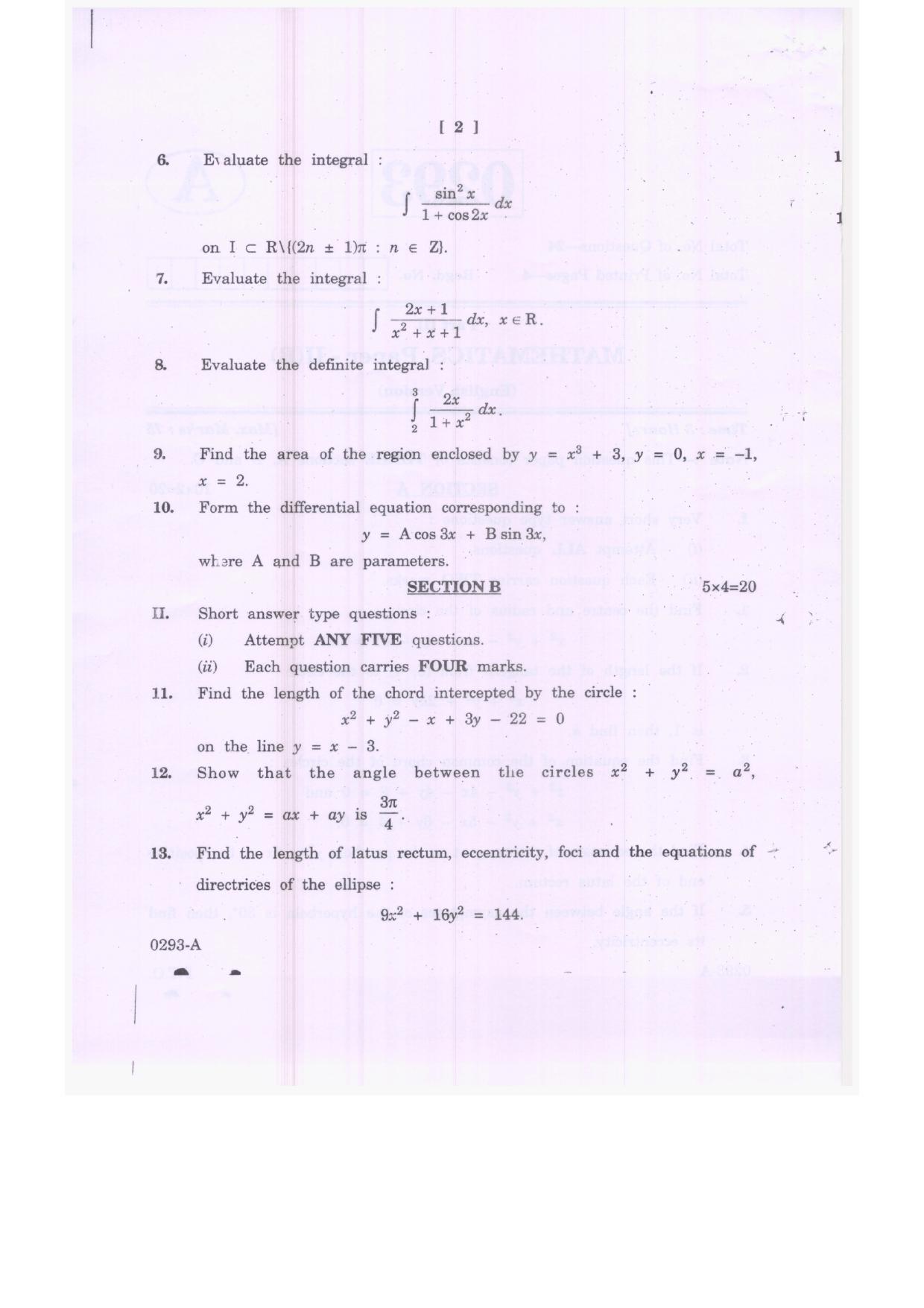 TS Inter 2nd Year Mathematics IIB Model Paper 2023 (PDF) - Page 2