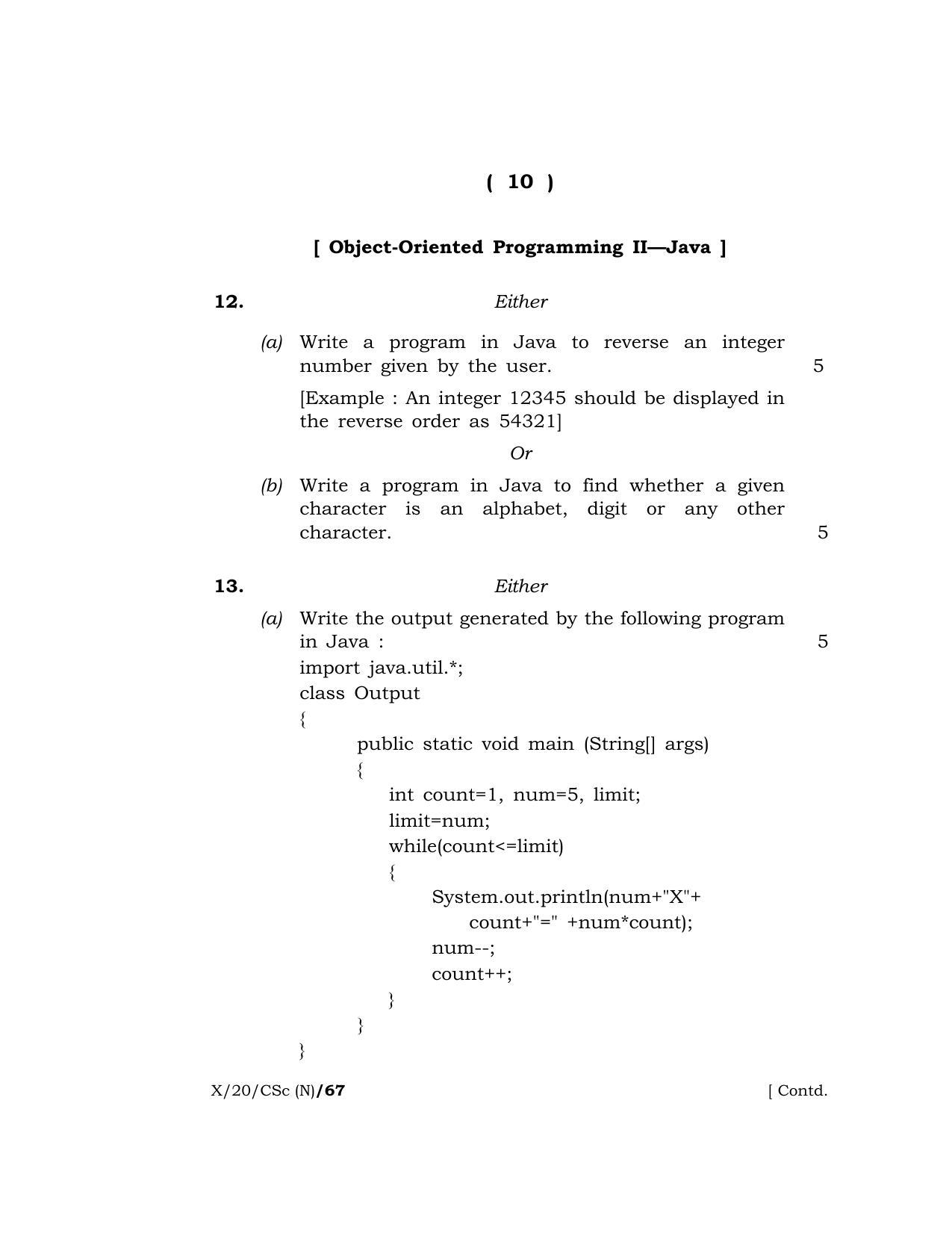 Meghalaya Board (MBOSE) Class 10 COMPUTER SCIENCE ( New Course ) 2020 Question Paper - Page 10