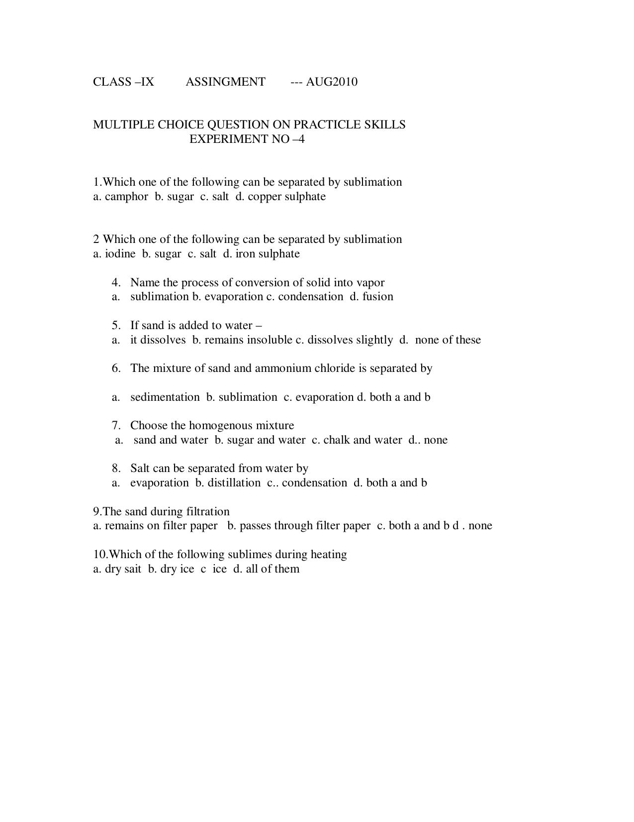 CBSE Worksheets for Class 9 Chemistry Assignment 18 - Page 6
