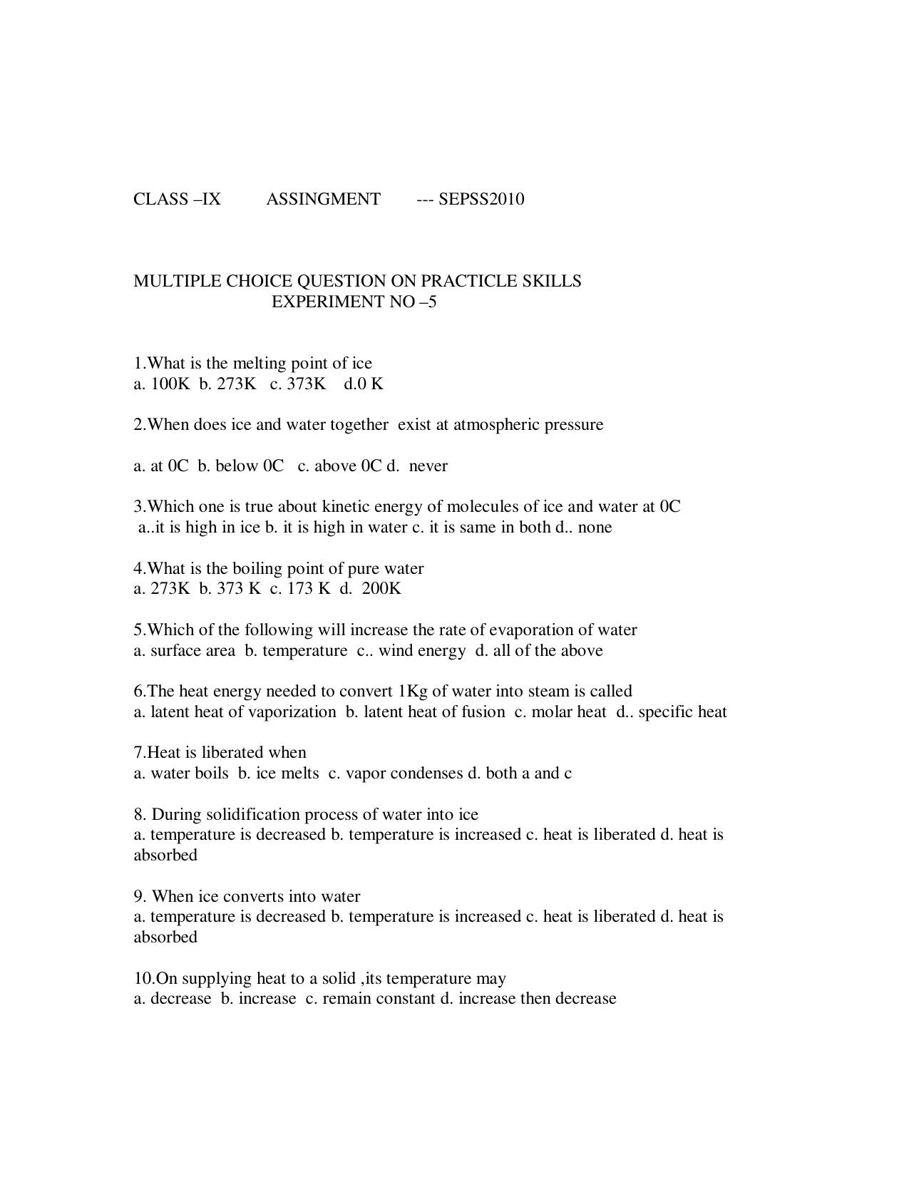 CBSE Worksheets for Class 9 Chemistry Assignment 18 - Page 7