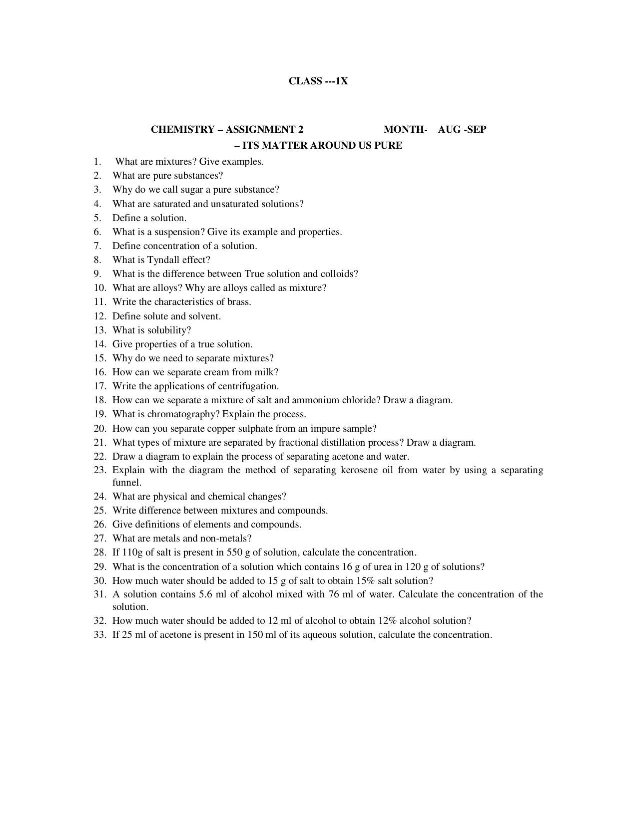 CBSE Worksheets for Class 9 Chemistry Assignment 18 - Page 9