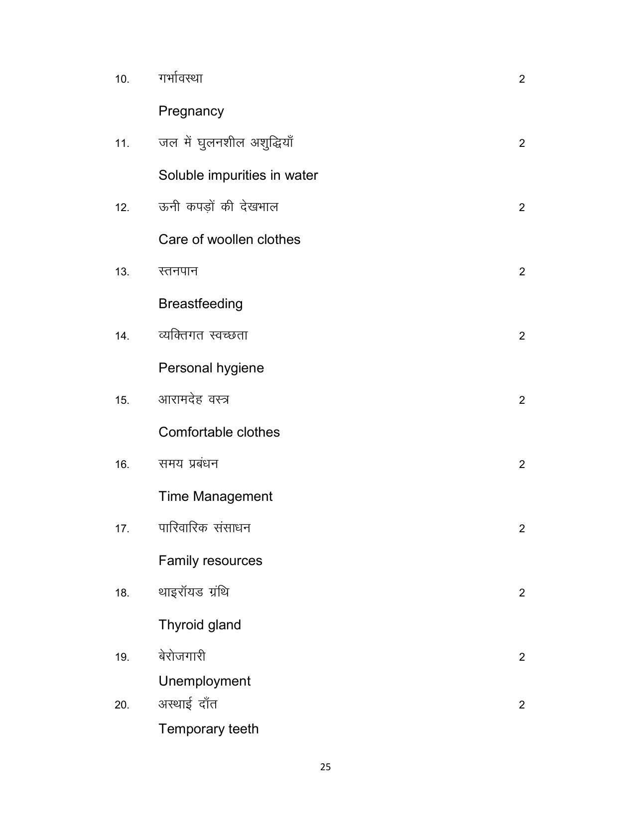 Bihar Board Class 12 Home Science Model Paper - Page 25