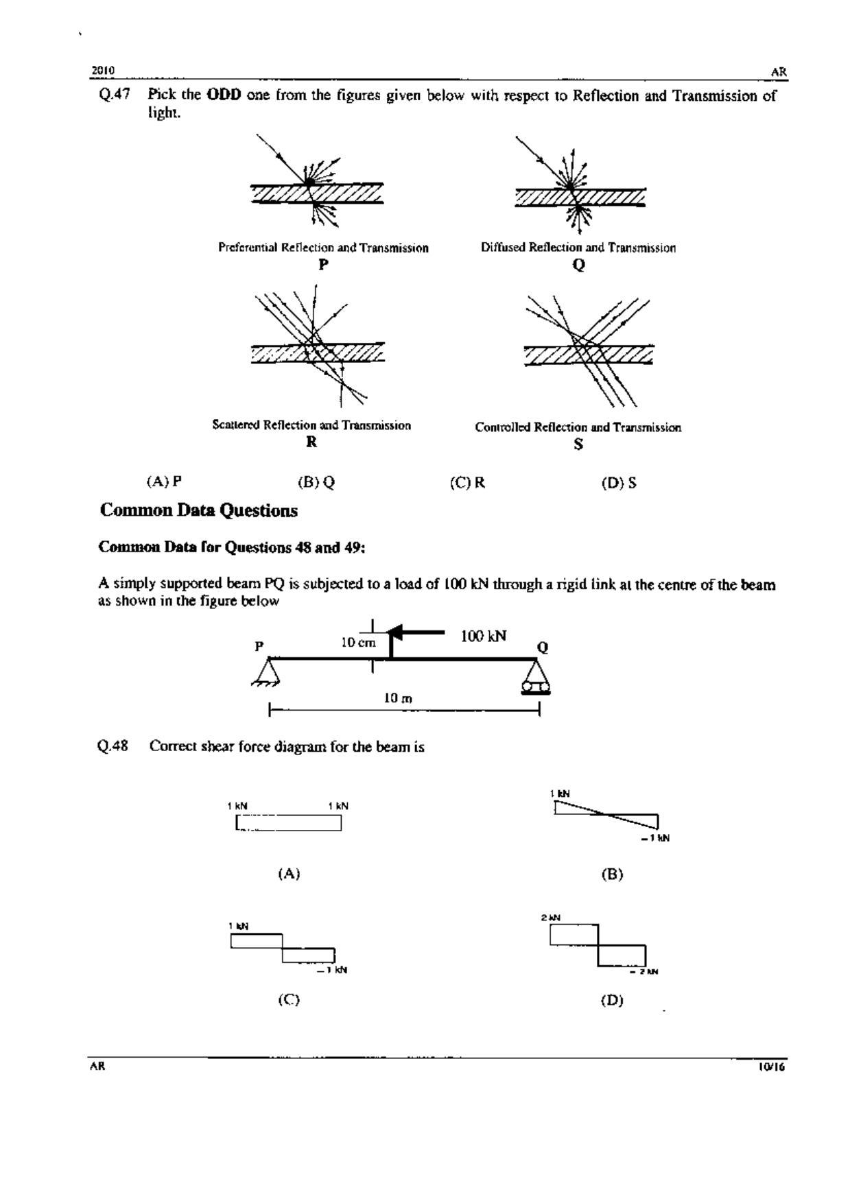 GATE 2010 Architecture and Planning (AR) Question Paper with Answer Key - Page 10