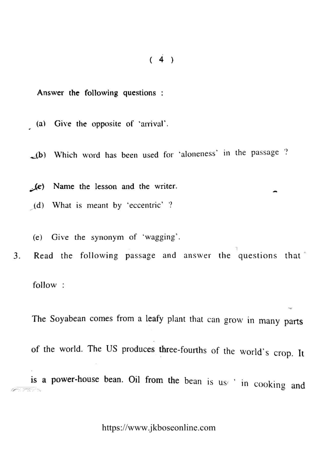 JKBOSE CLASS 10 English (5500-A) 2021 - Page 4