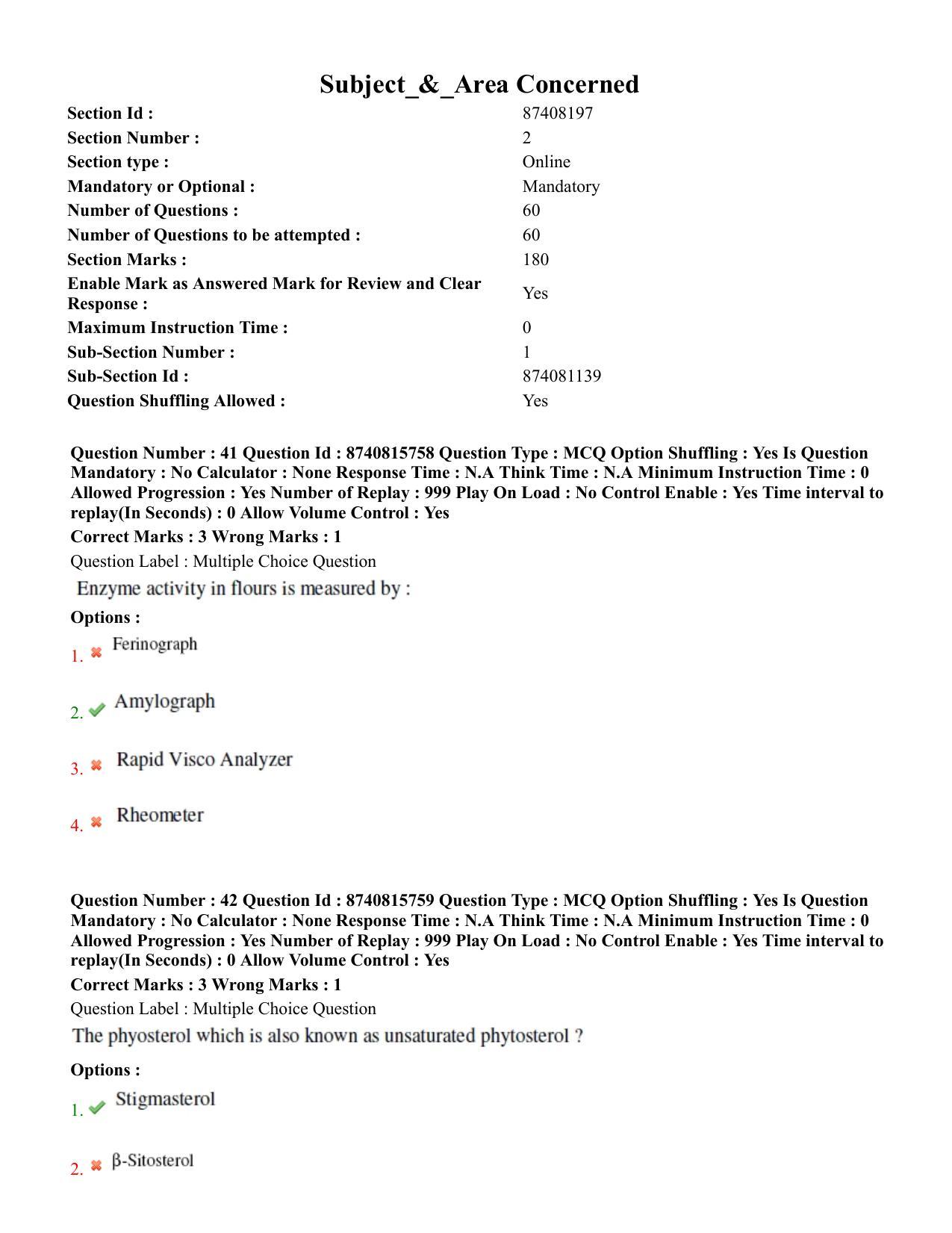 BHU RET Food Technology 2020 Question Paper - Page 28