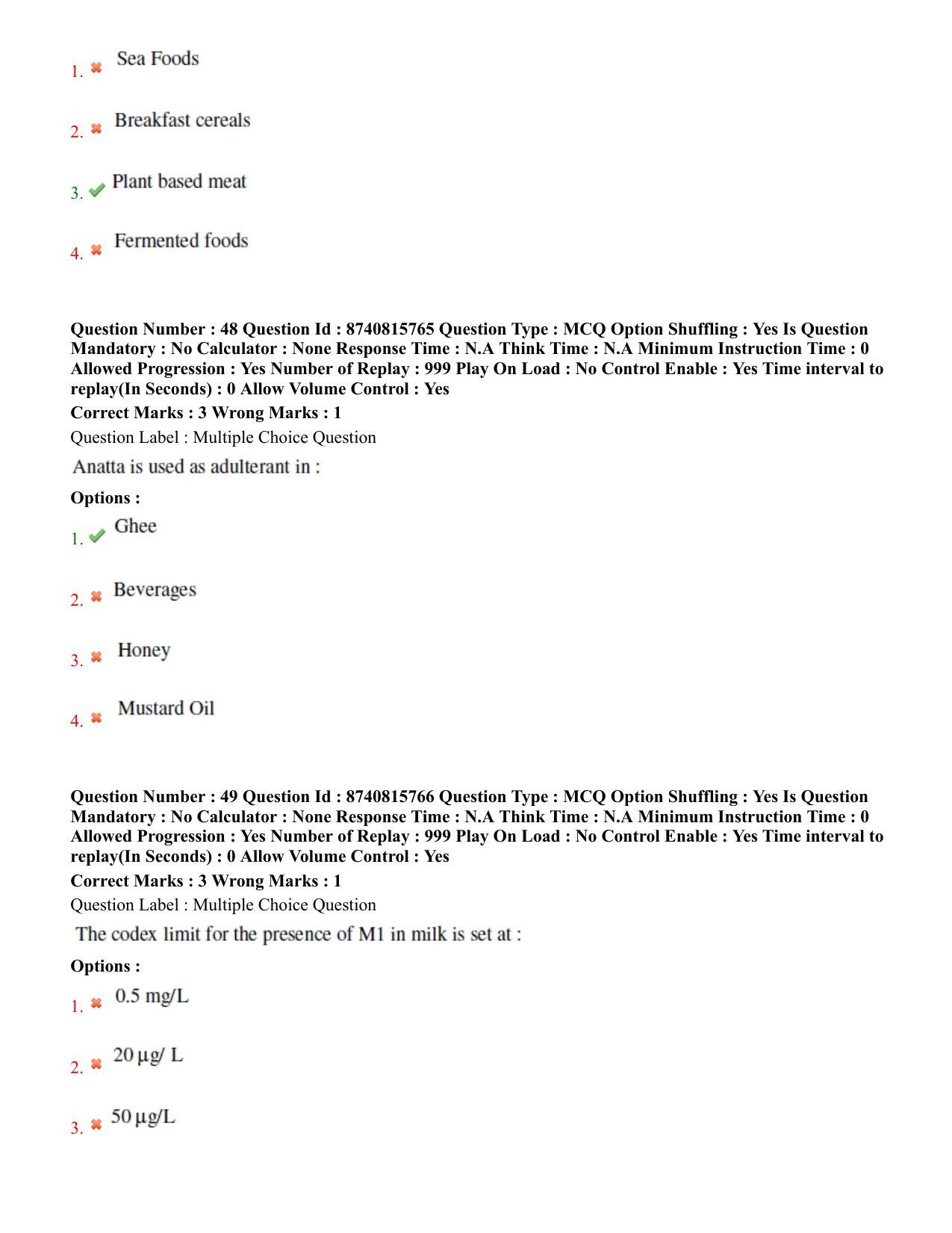 BHU RET Food Technology 2020 Question Paper - Page 31