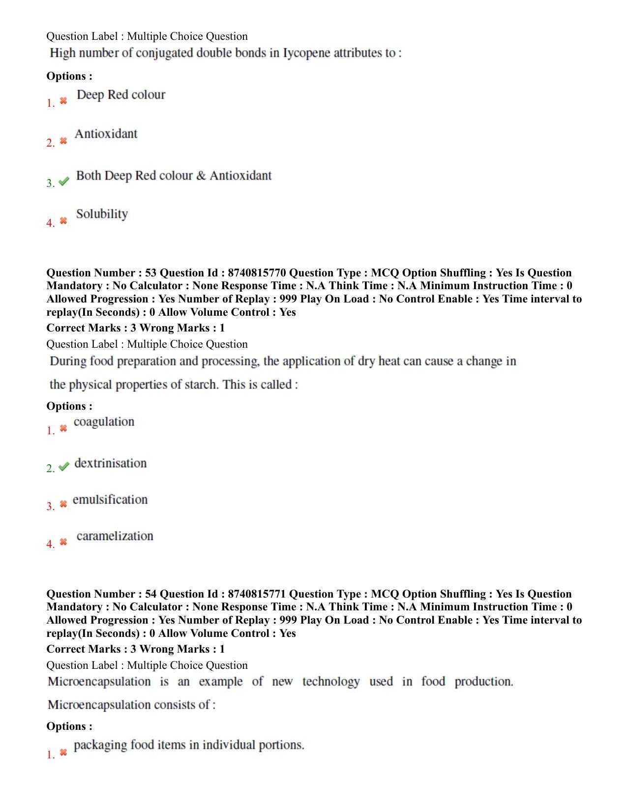 BHU RET Food Technology 2020 Question Paper - Page 33