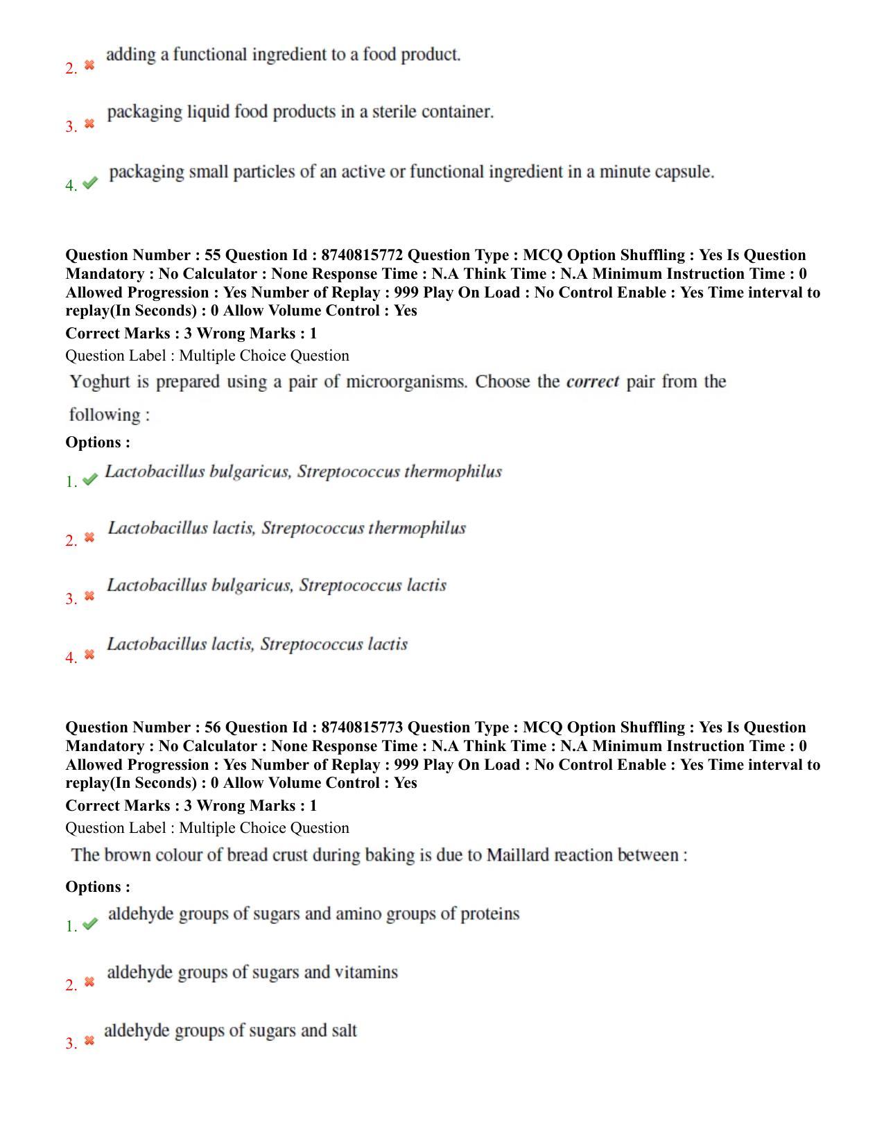 BHU RET Food Technology 2020 Question Paper - Page 34