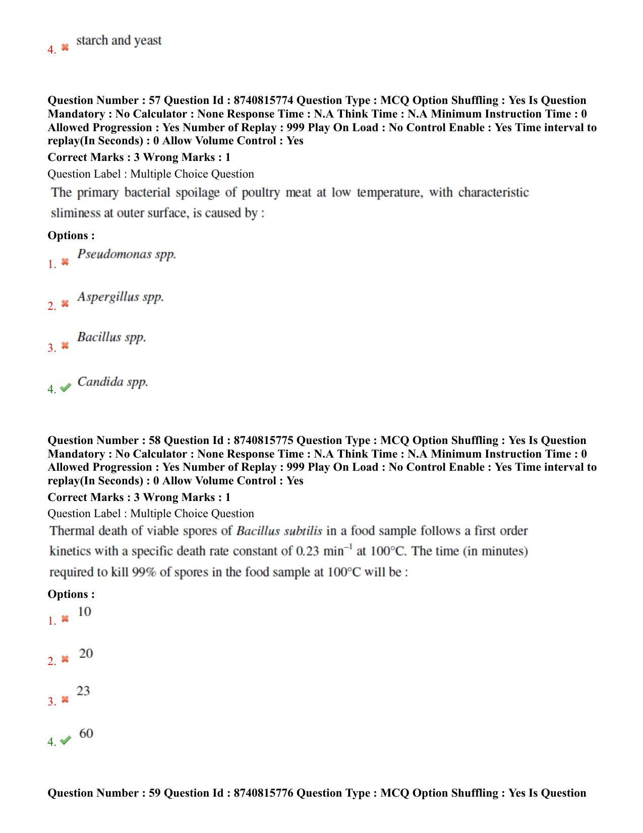 BHU RET Food Technology 2020 Question Paper - Page 35