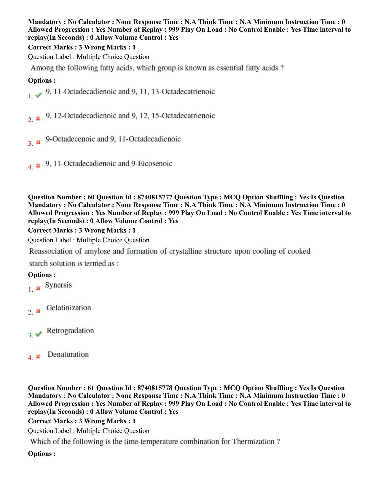 BHU RET Food Technology 2020 Question Paper - Page 36