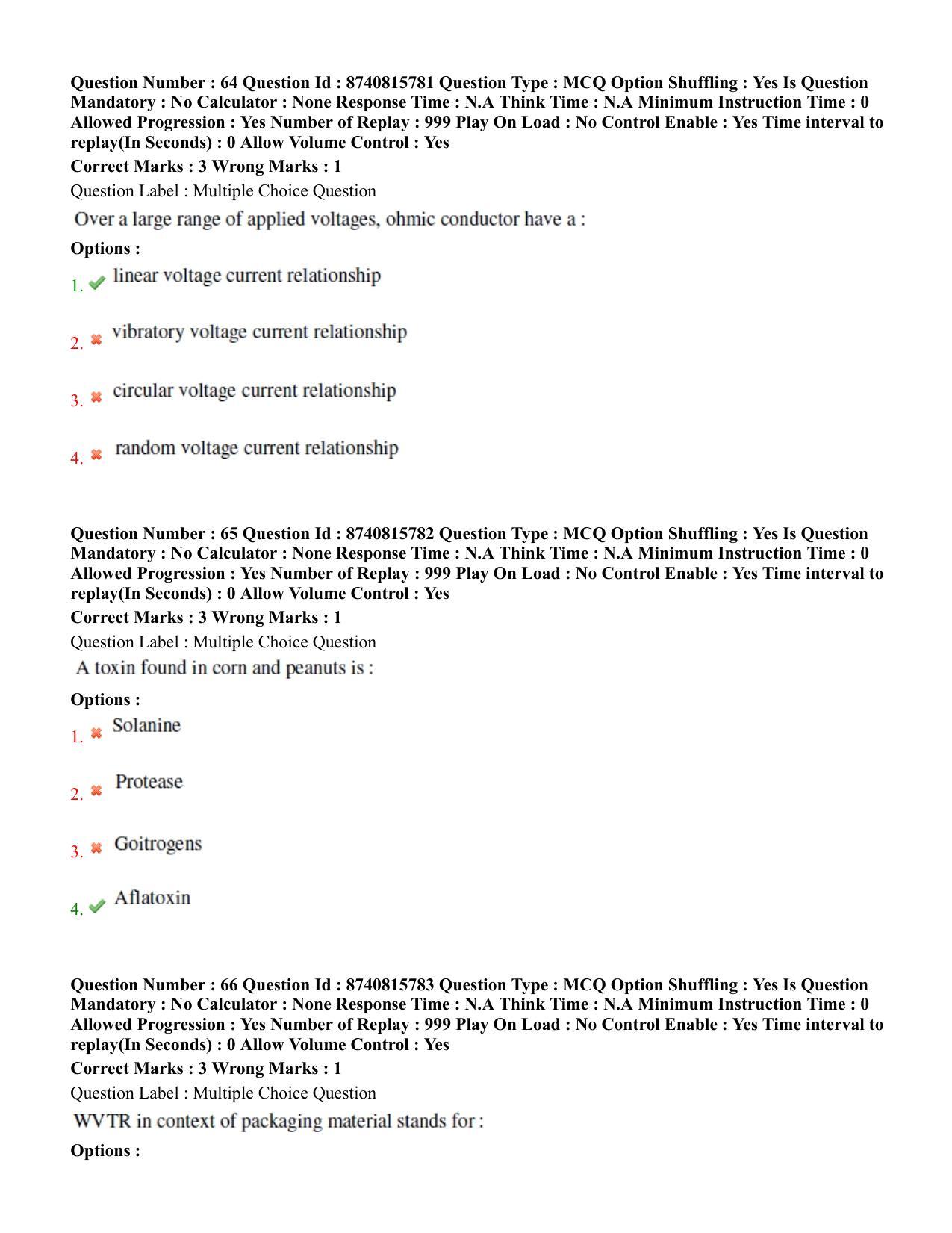 BHU RET Food Technology 2020 Question Paper - Page 38