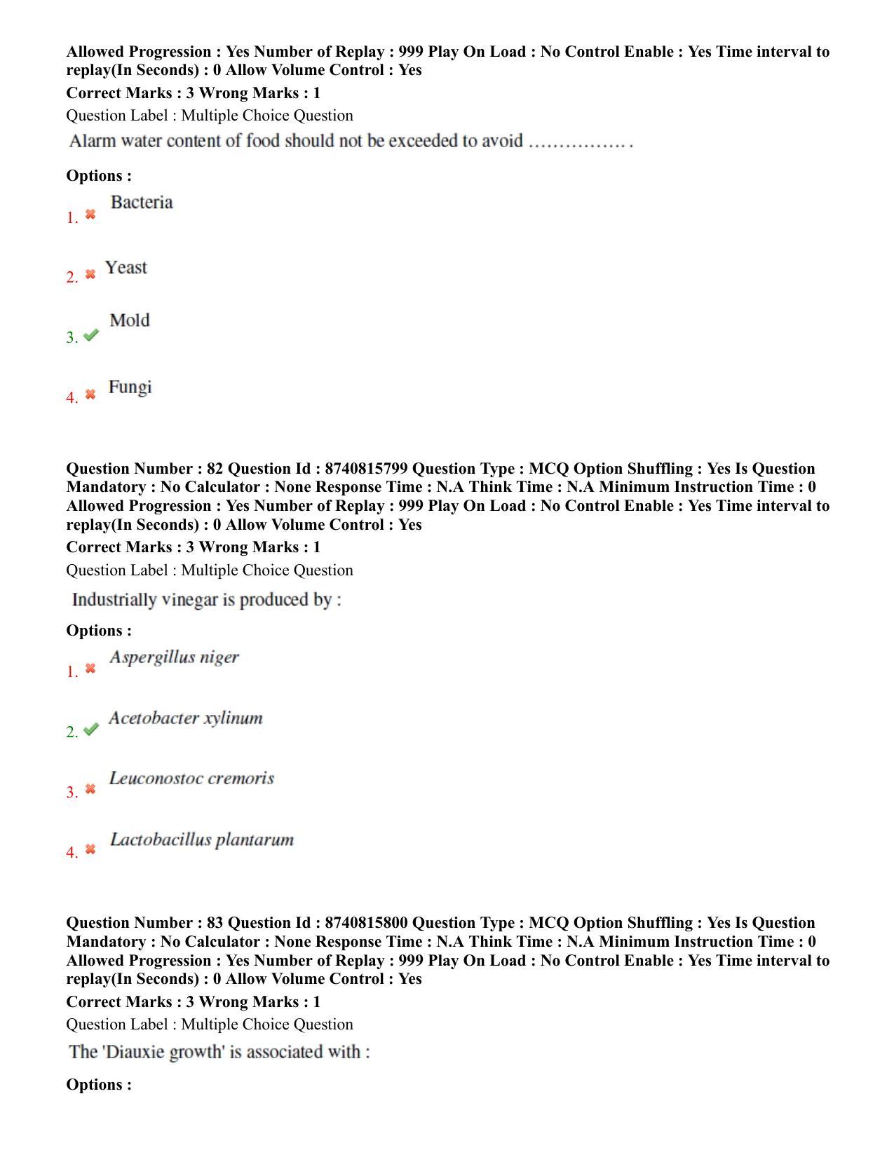 BHU RET Food Technology 2020 Question Paper - Page 45