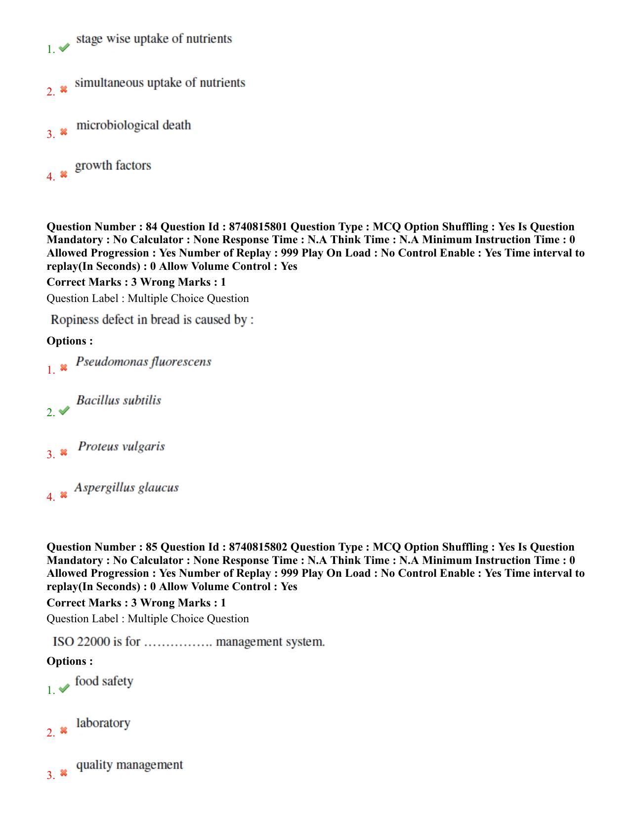 BHU RET Food Technology 2020 Question Paper - Page 46