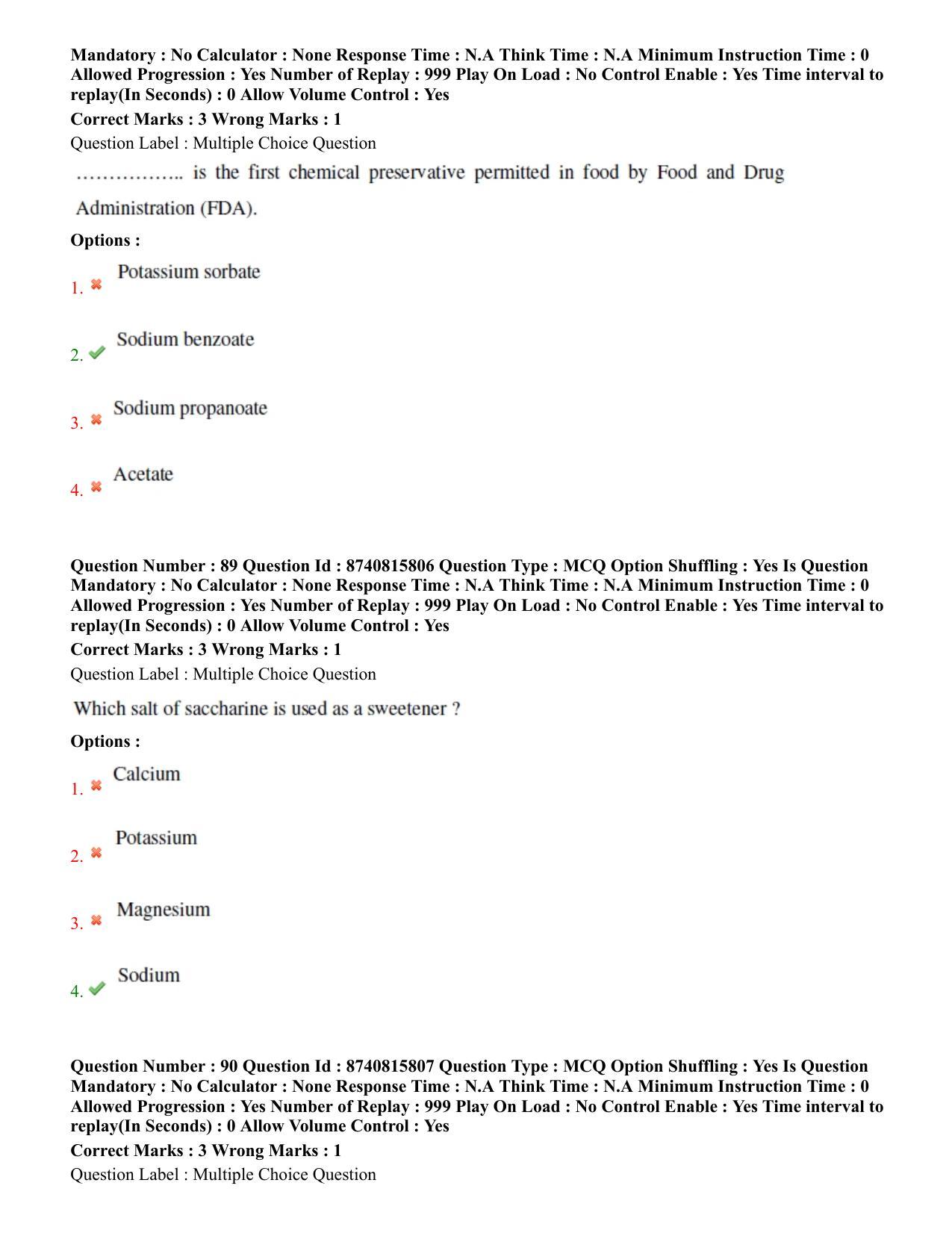 BHU RET Food Technology 2020 Question Paper - Page 48