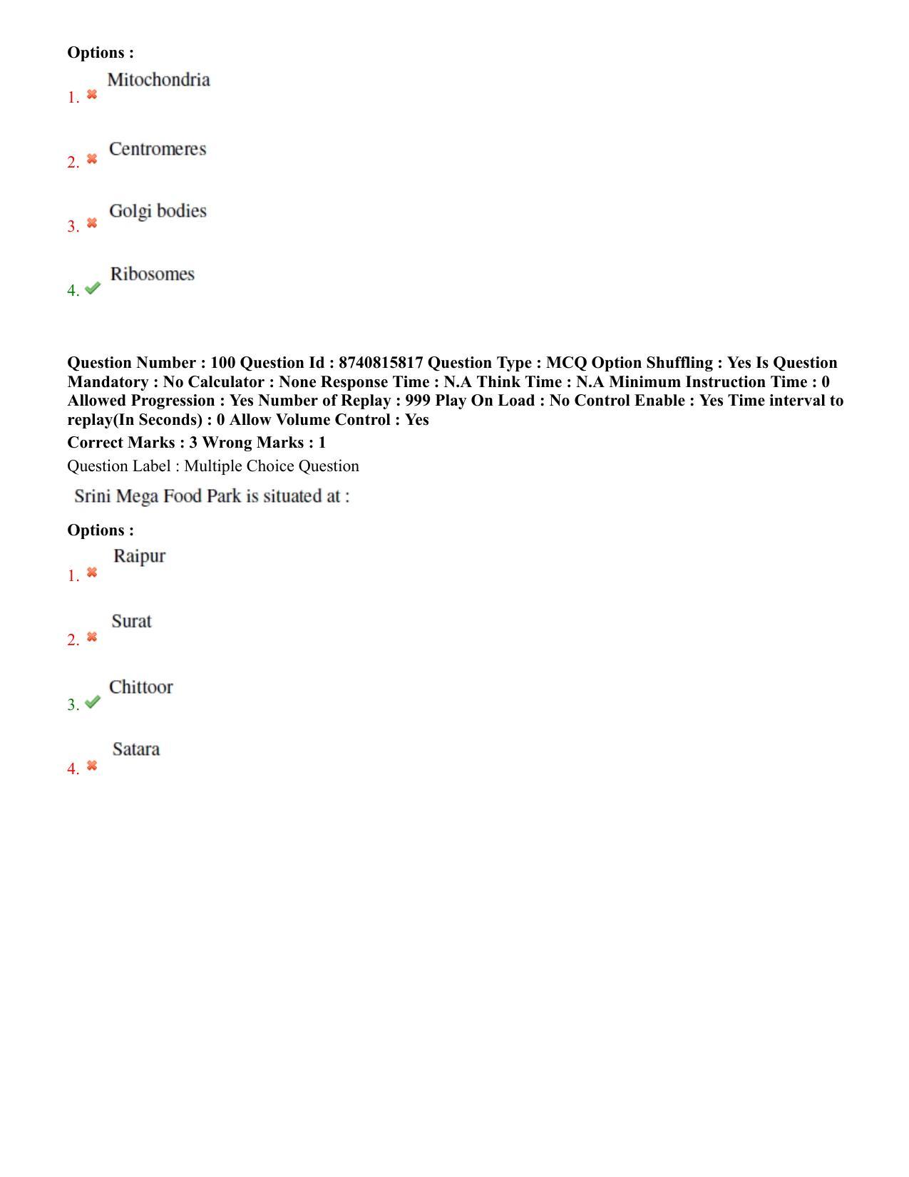 BHU RET Food Technology 2020 Question Paper - Page 53