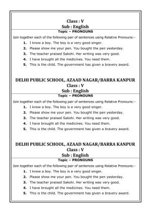 Worksheet for Class 5 English Assignment 23