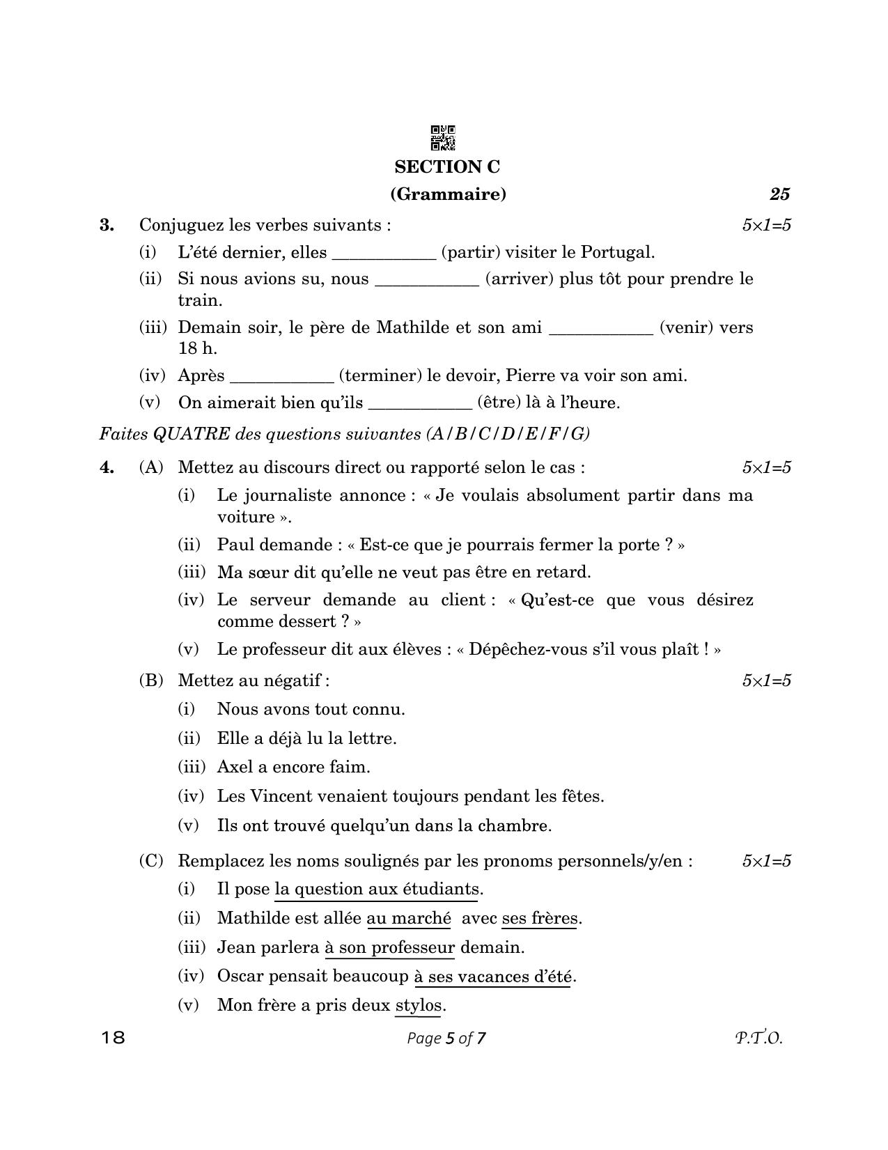 CBSE Class 12 18_French 2023 Question Paper - Page 5