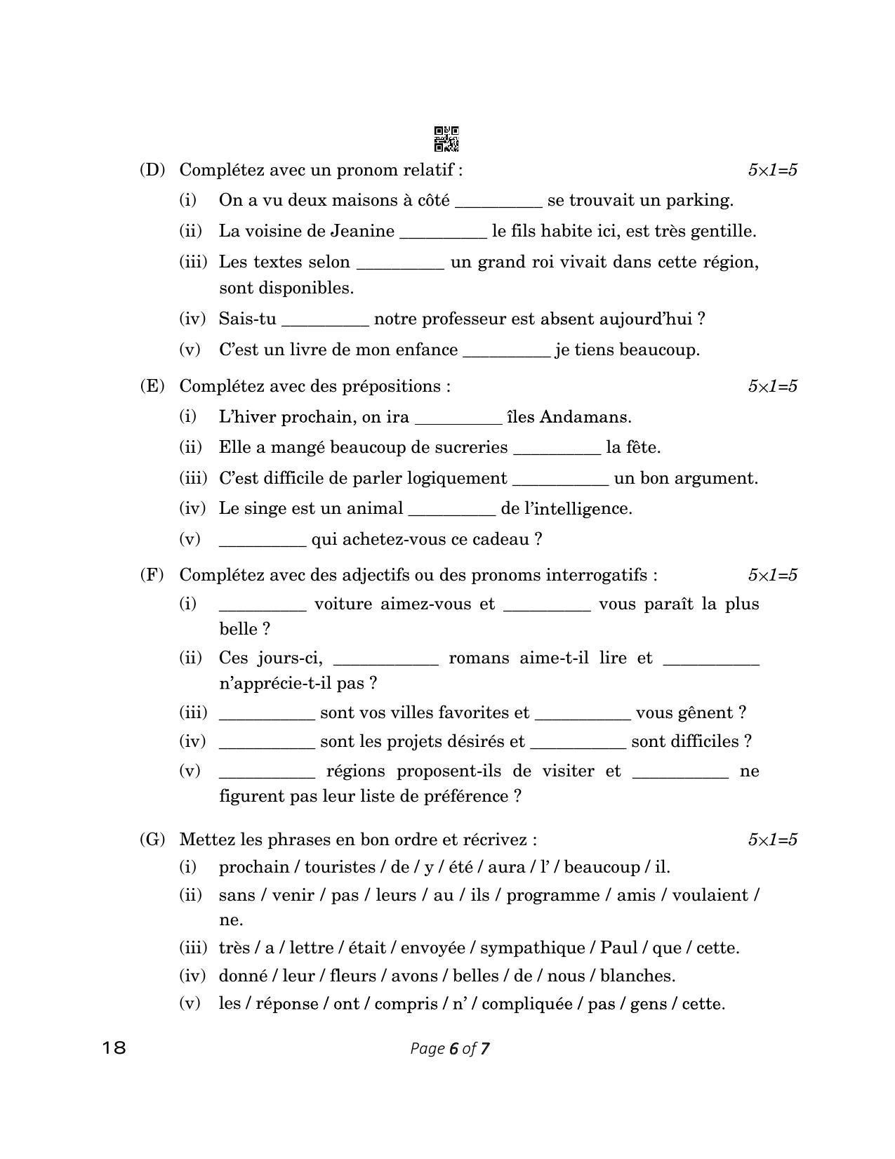 CBSE Class 12 18_French 2023 Question Paper - Page 6