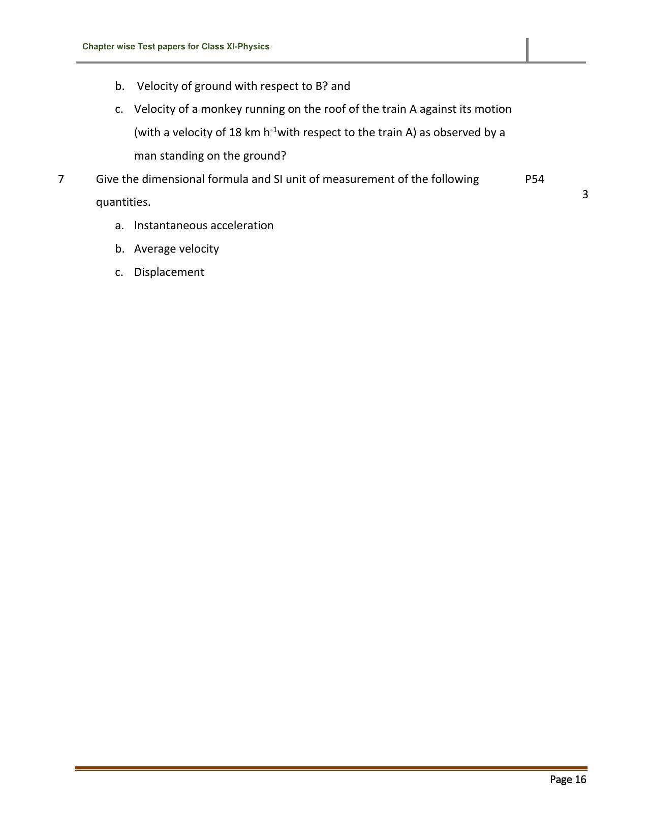 CBSE Worksheets for Class 11 Physics Motion in a Straight Line Assignment 2 - Page 2
