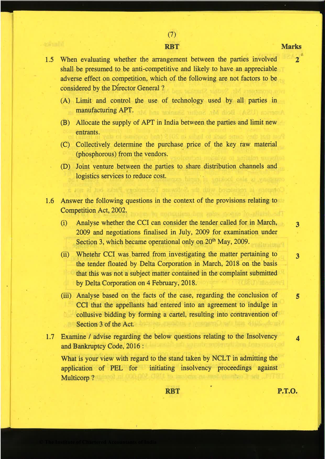 CA Final Nov 2019 Question Paper -Paper 6D – Economic Laws - Page 7
