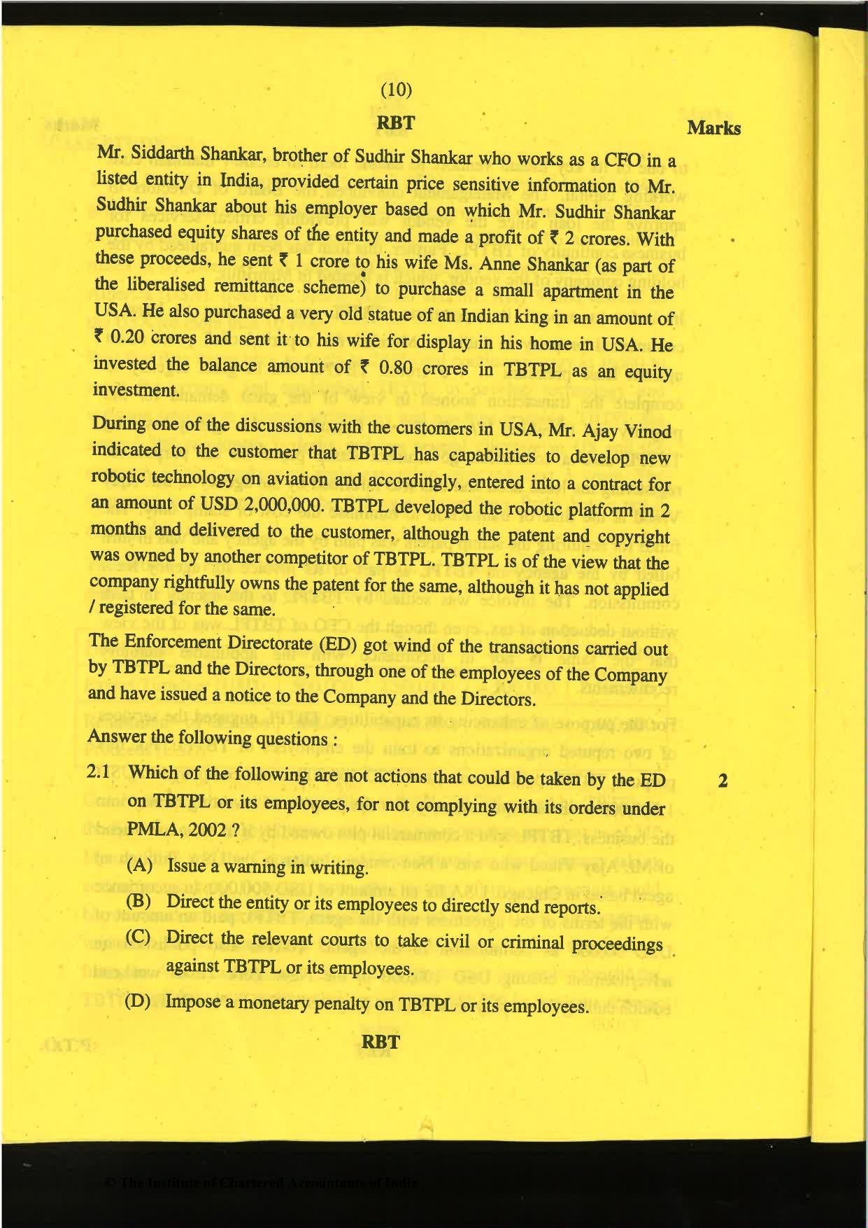CA Final Nov 2019 Question Paper -Paper 6D – Economic Laws - Page 10