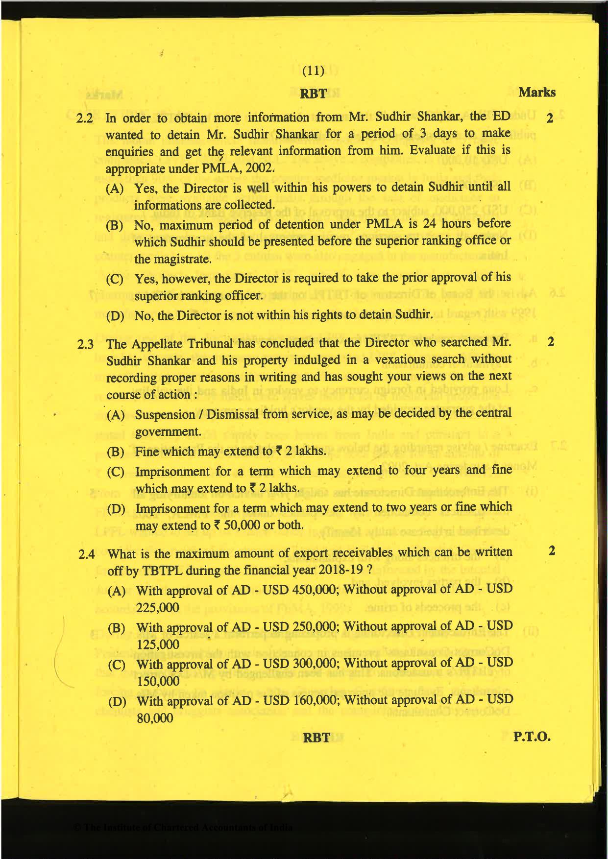 CA Final Nov 2019 Question Paper -Paper 6D – Economic Laws - Page 11