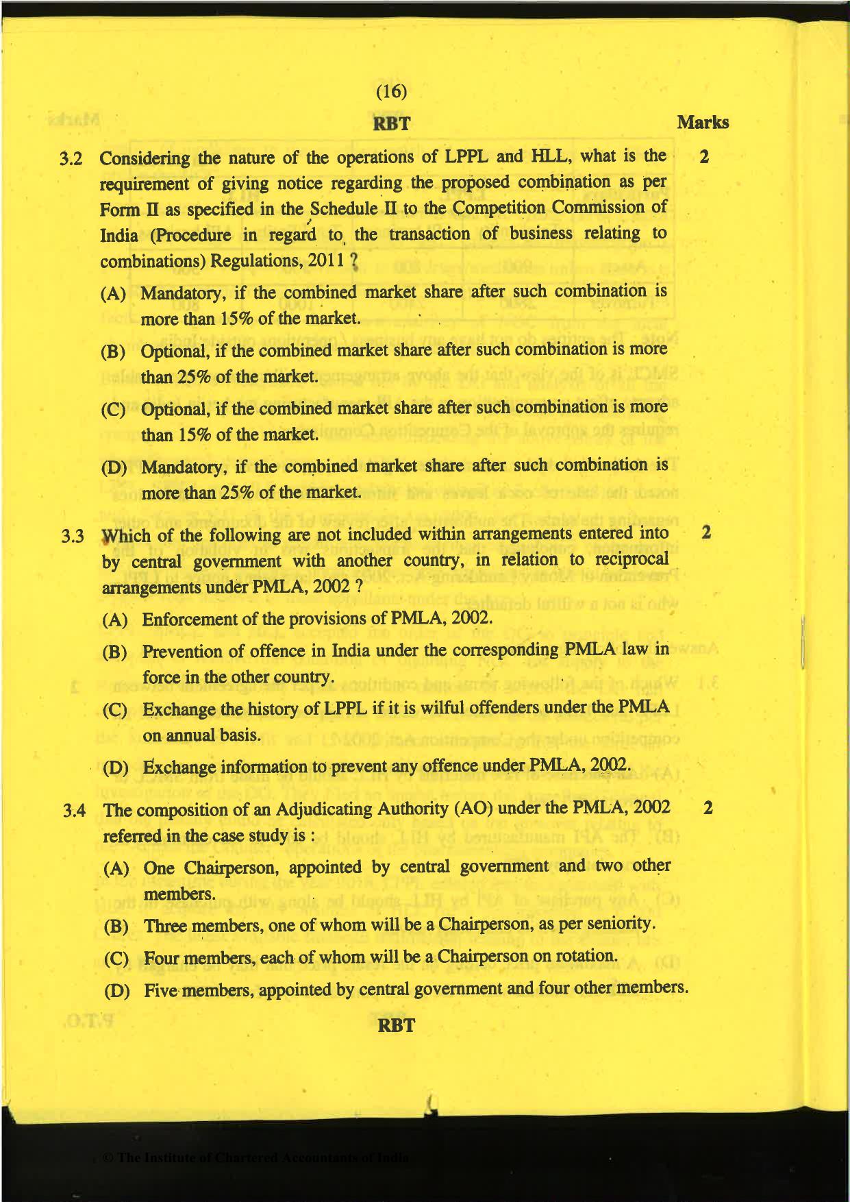 CA Final Nov 2019 Question Paper -Paper 6D – Economic Laws - Page 16
