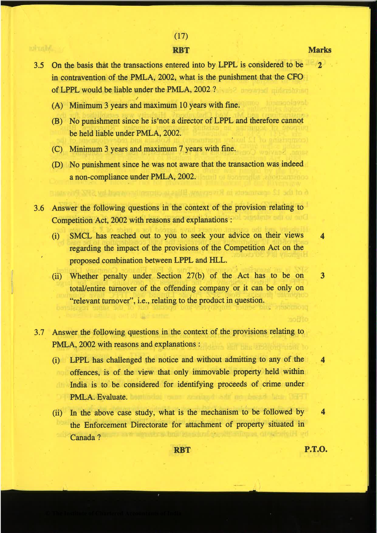 CA Final Nov 2019 Question Paper -Paper 6D – Economic Laws - Page 17