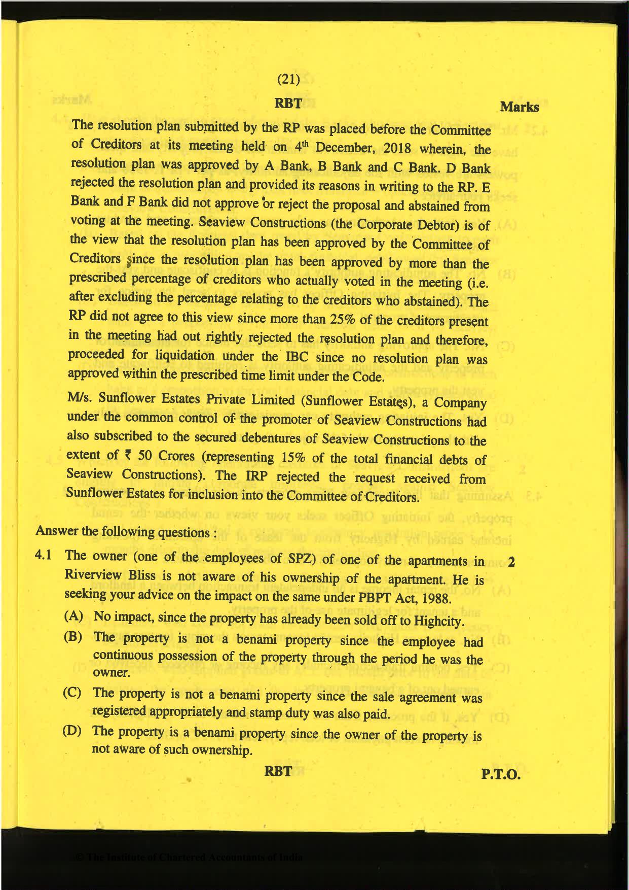 CA Final Nov 2019 Question Paper -Paper 6D – Economic Laws - Page 21