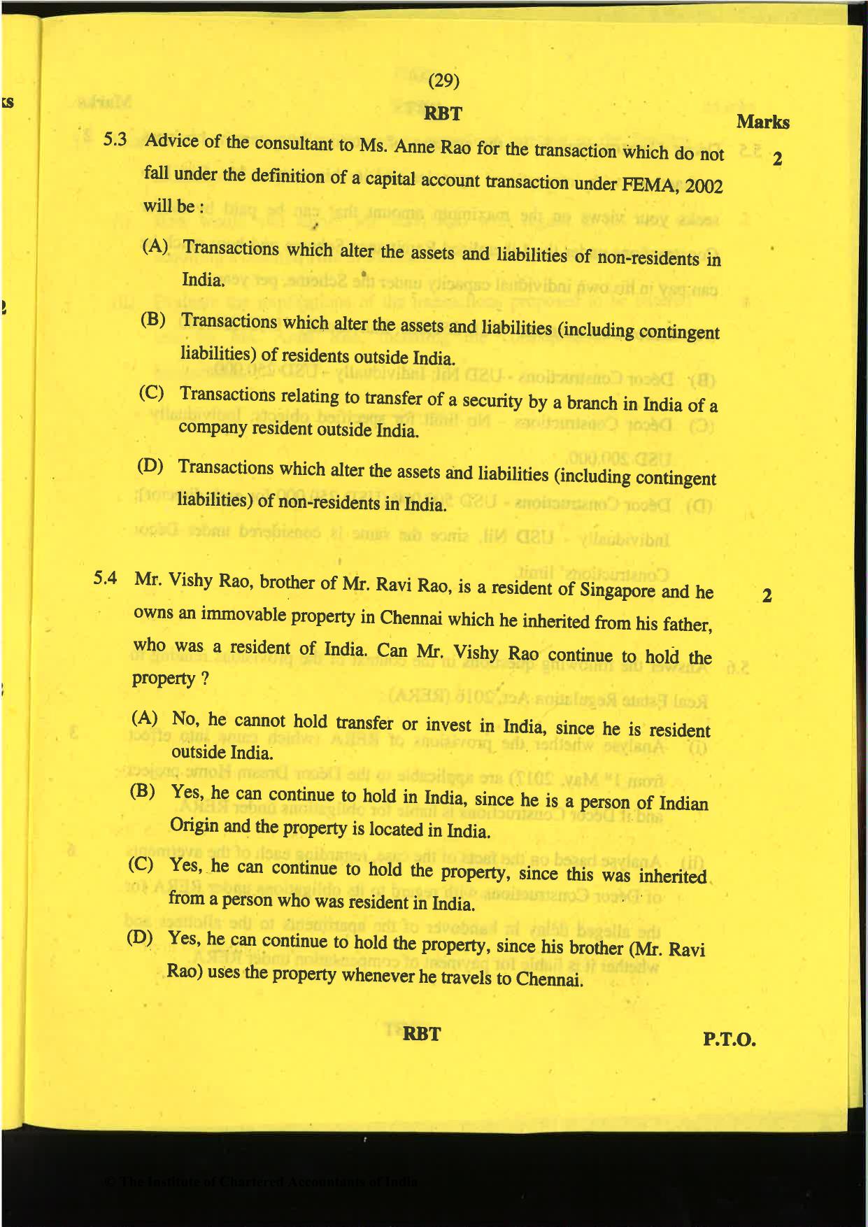 CA Final Nov 2019 Question Paper -Paper 6D – Economic Laws - Page 29