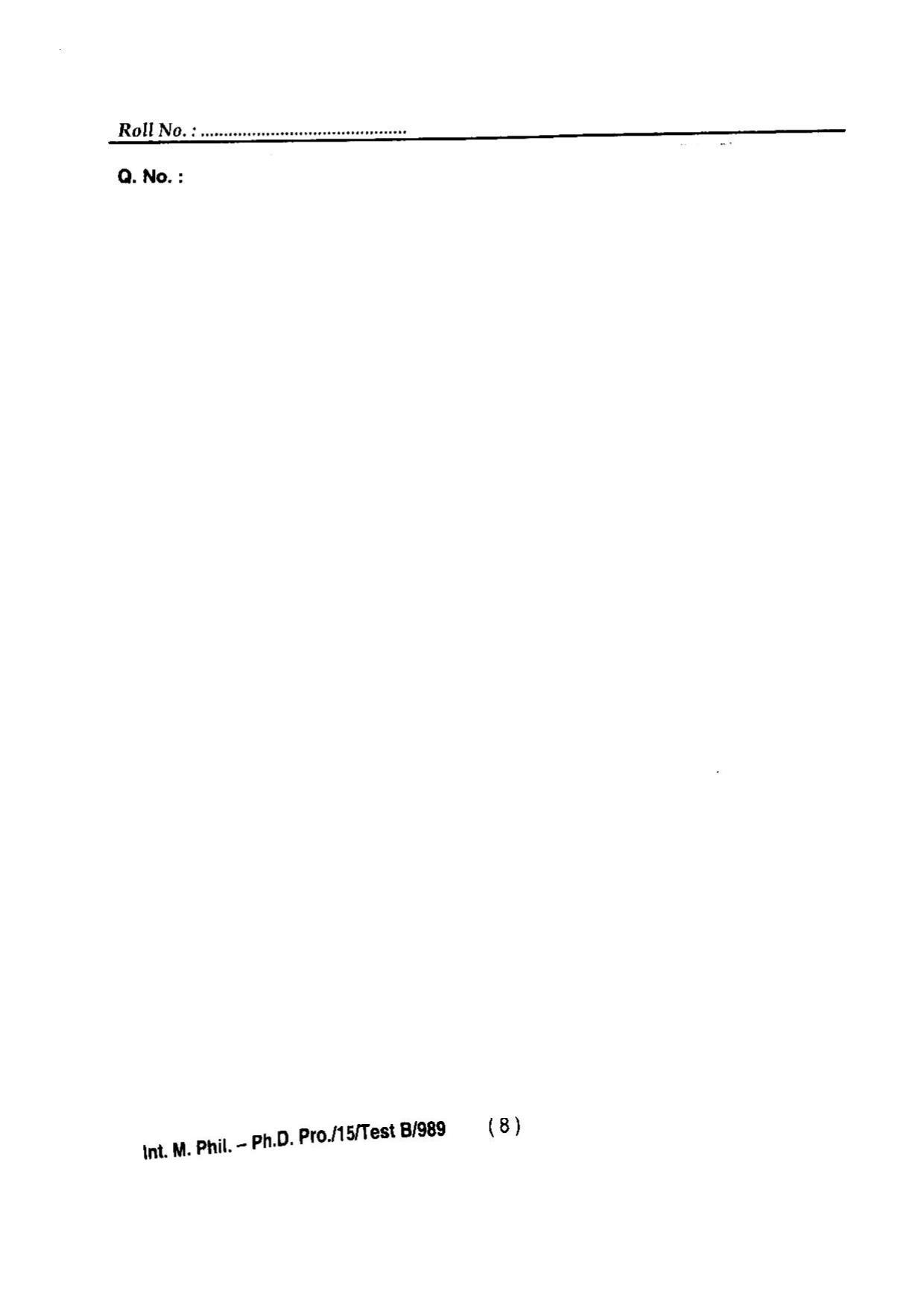 BHU RET INTEGRATED M.PHIL & PH. D 2015 Question Paper - Page 10