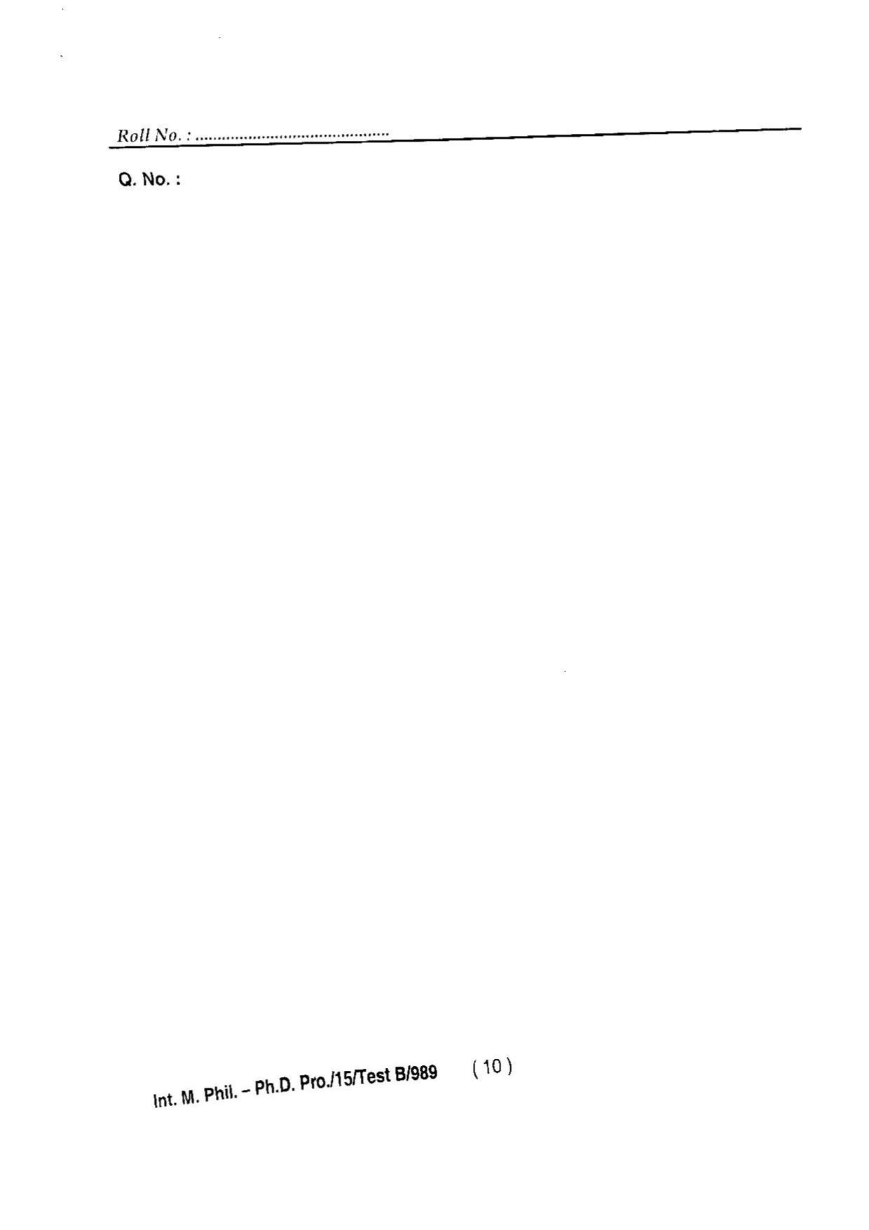 BHU RET INTEGRATED M.PHIL & PH. D 2015 Question Paper - Page 12