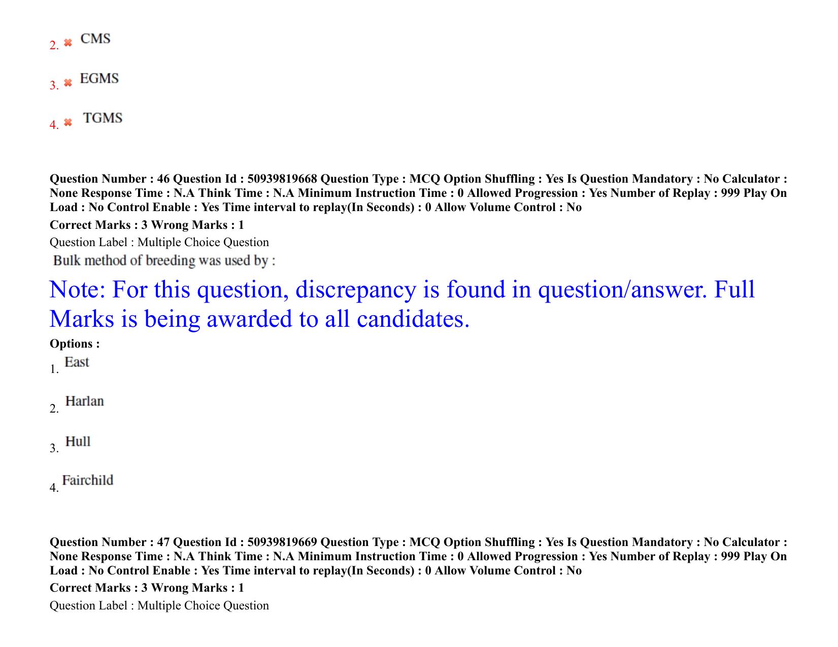 BHU RET Genetics and Plant Breeding 2021 Question Paper  - Page 38