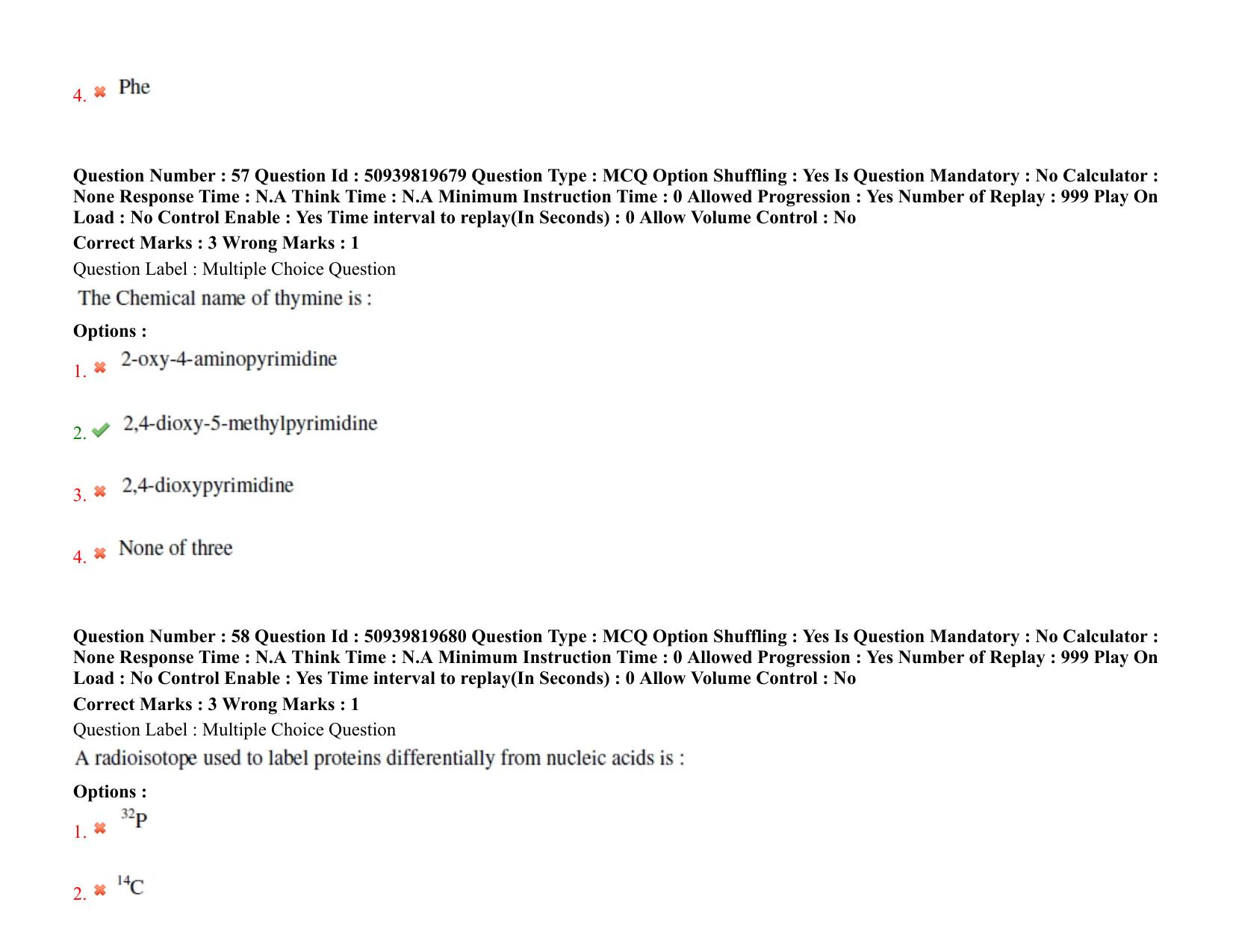 BHU RET Genetics and Plant Breeding 2021 Question Paper  - Page 44