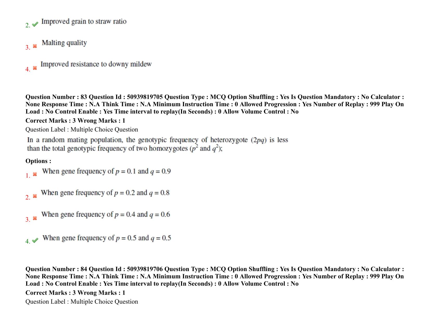 BHU RET Genetics and Plant Breeding 2021 Question Paper  - Page 58