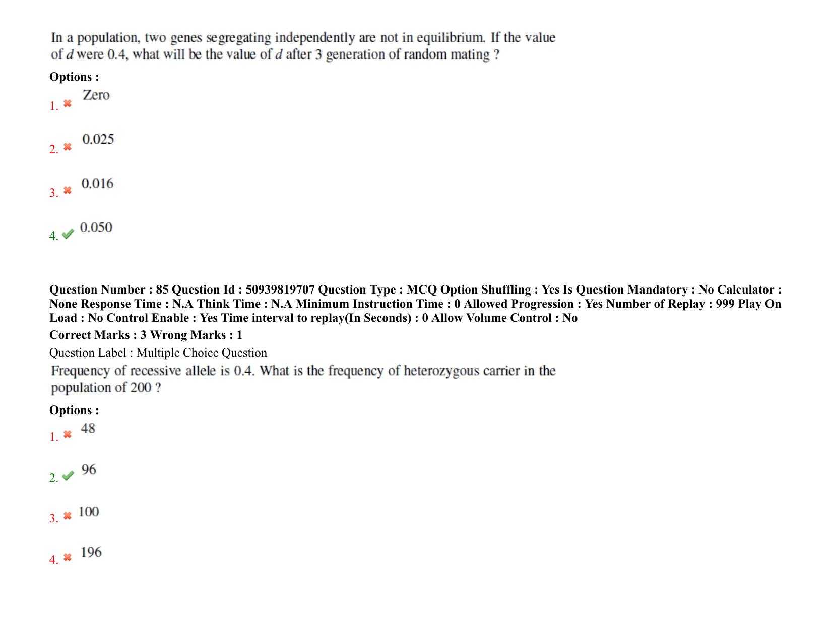 BHU RET Genetics and Plant Breeding 2021 Question Paper  - Page 59