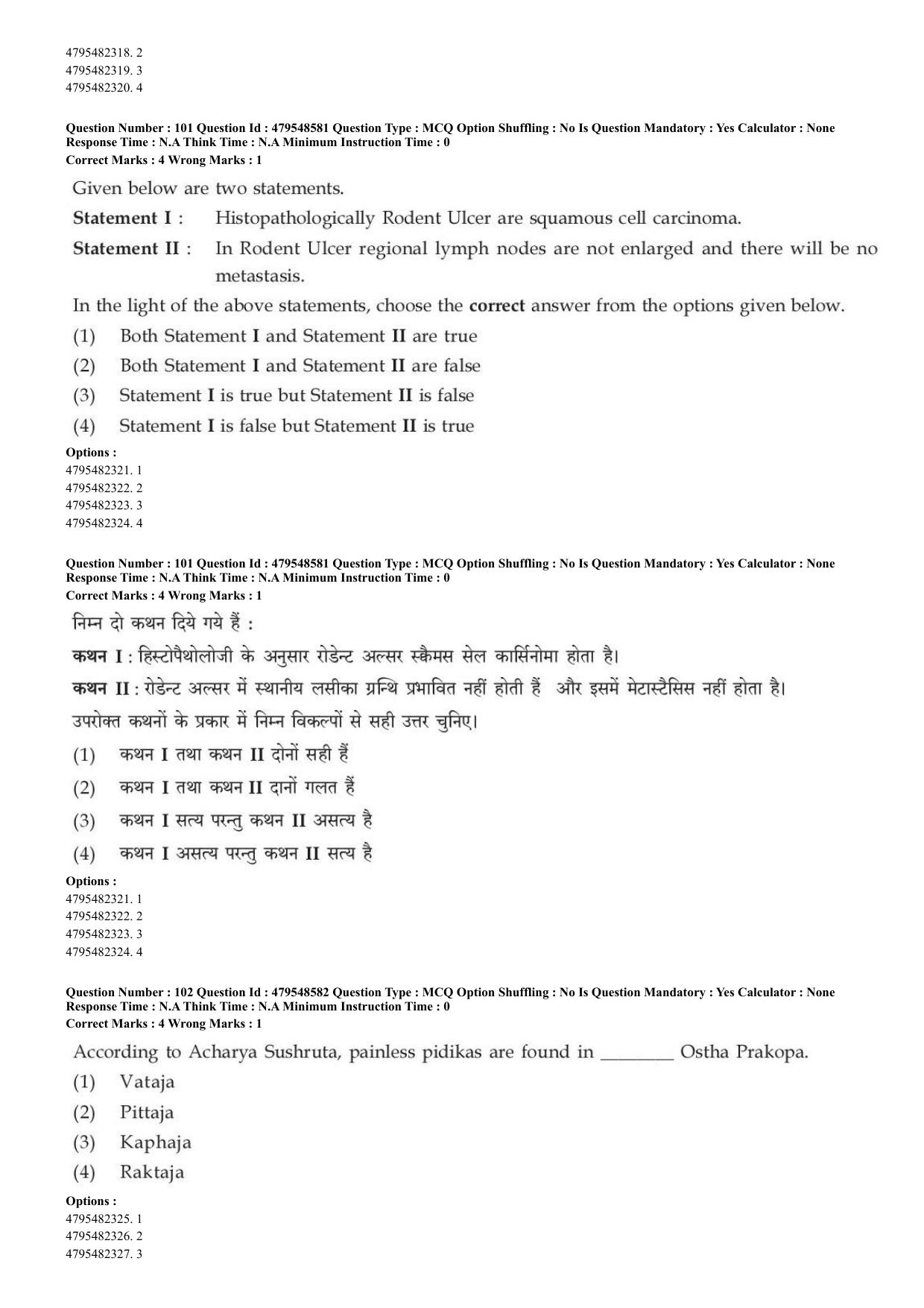 AIAPGET 2023 Ayurveda Question Paper - Page 74