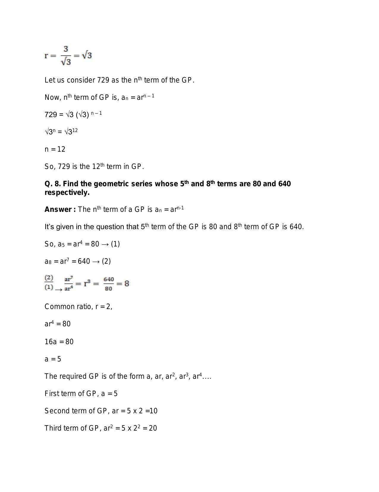 Chapter 12: Geometric Progression: RS Aggarwal Class 11 Solutions - Page 7