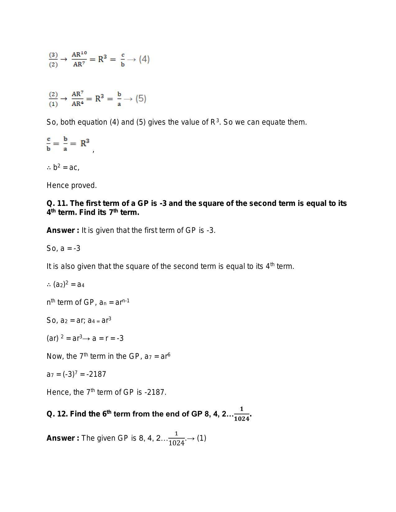 Chapter 12: Geometric Progression: RS Aggarwal Class 11 Solutions - Page 10
