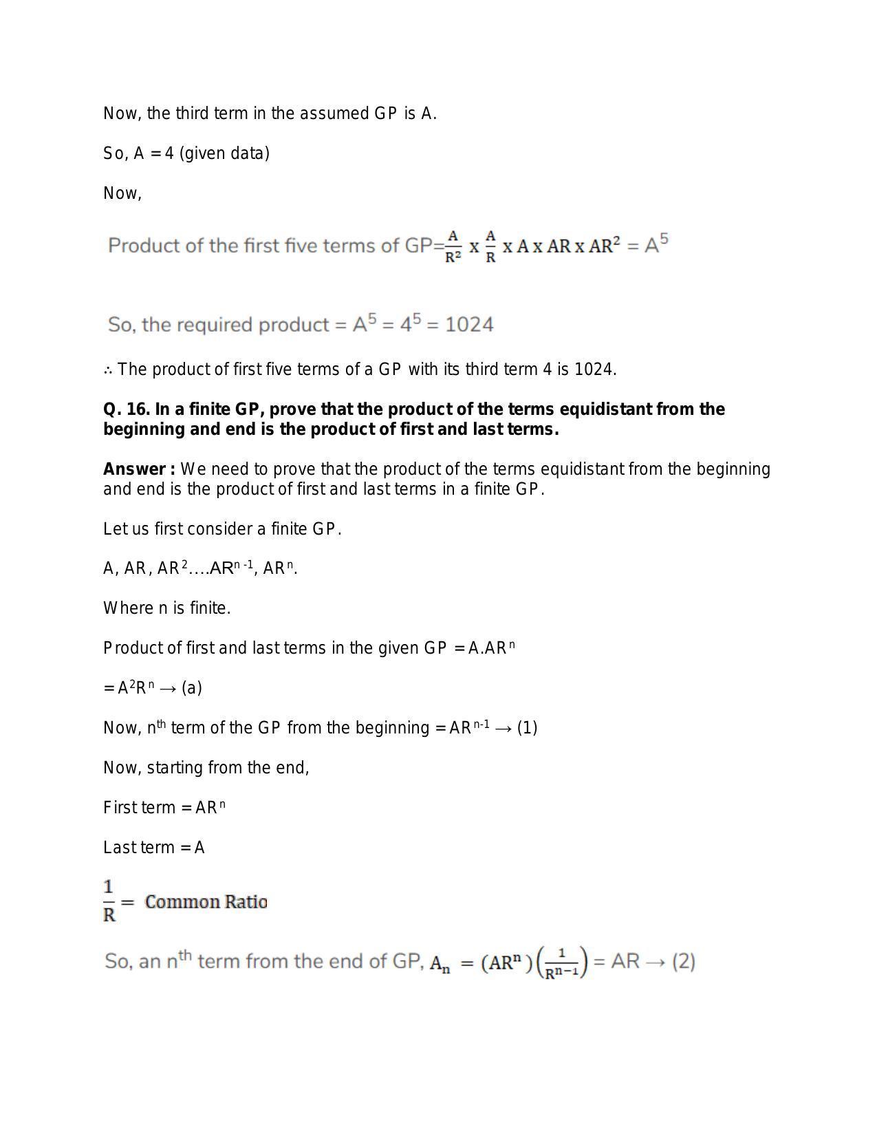 Chapter 12: Geometric Progression: RS Aggarwal Class 11 Solutions - Page 15