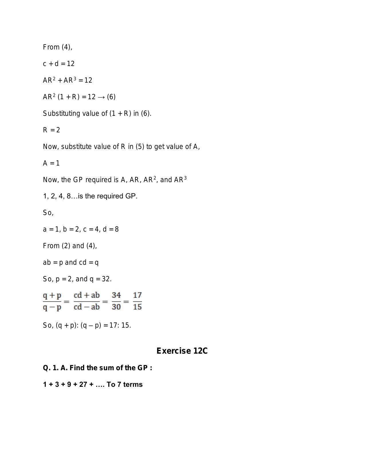 Chapter 12: Geometric Progression: RS Aggarwal Class 11 Solutions - Page 18